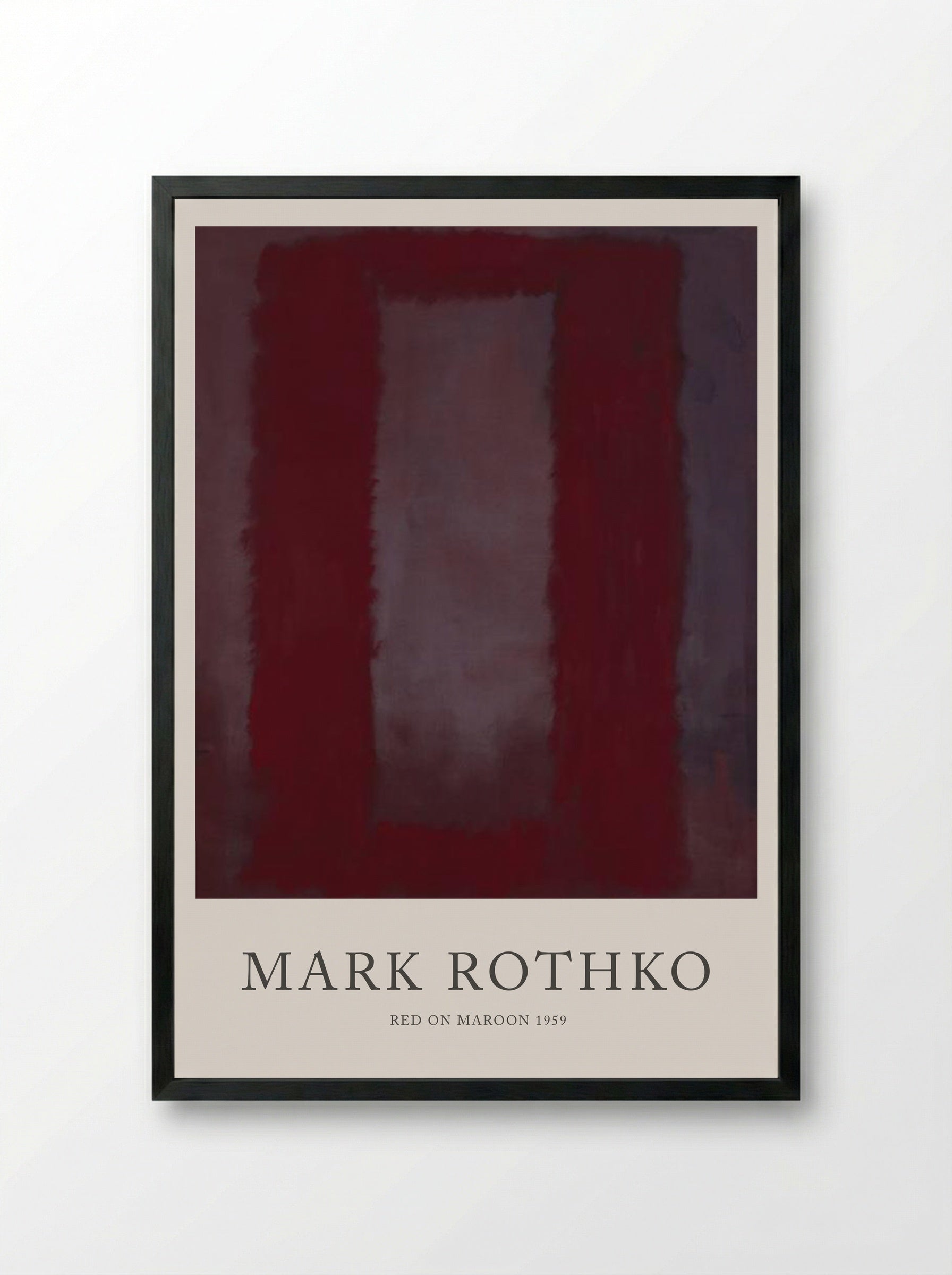 Red on Maroon - Mark Rothko - Framed Print Black
