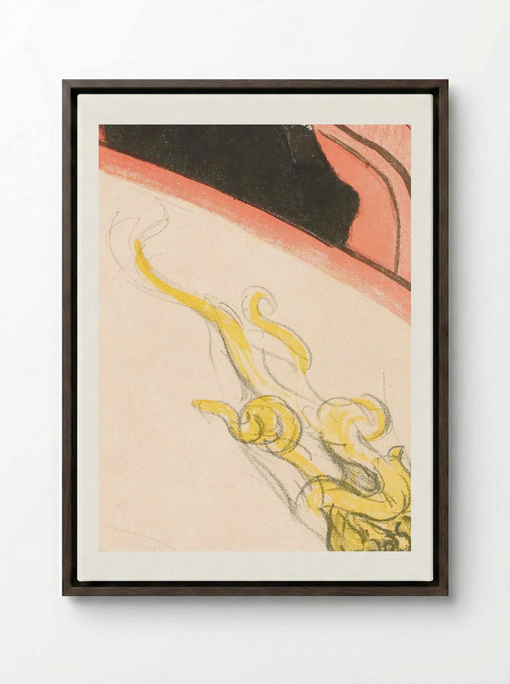 La Loge au Mascaron Doré - Henri de Toulouse-Lautrec - Framed Canvas Dark Wood