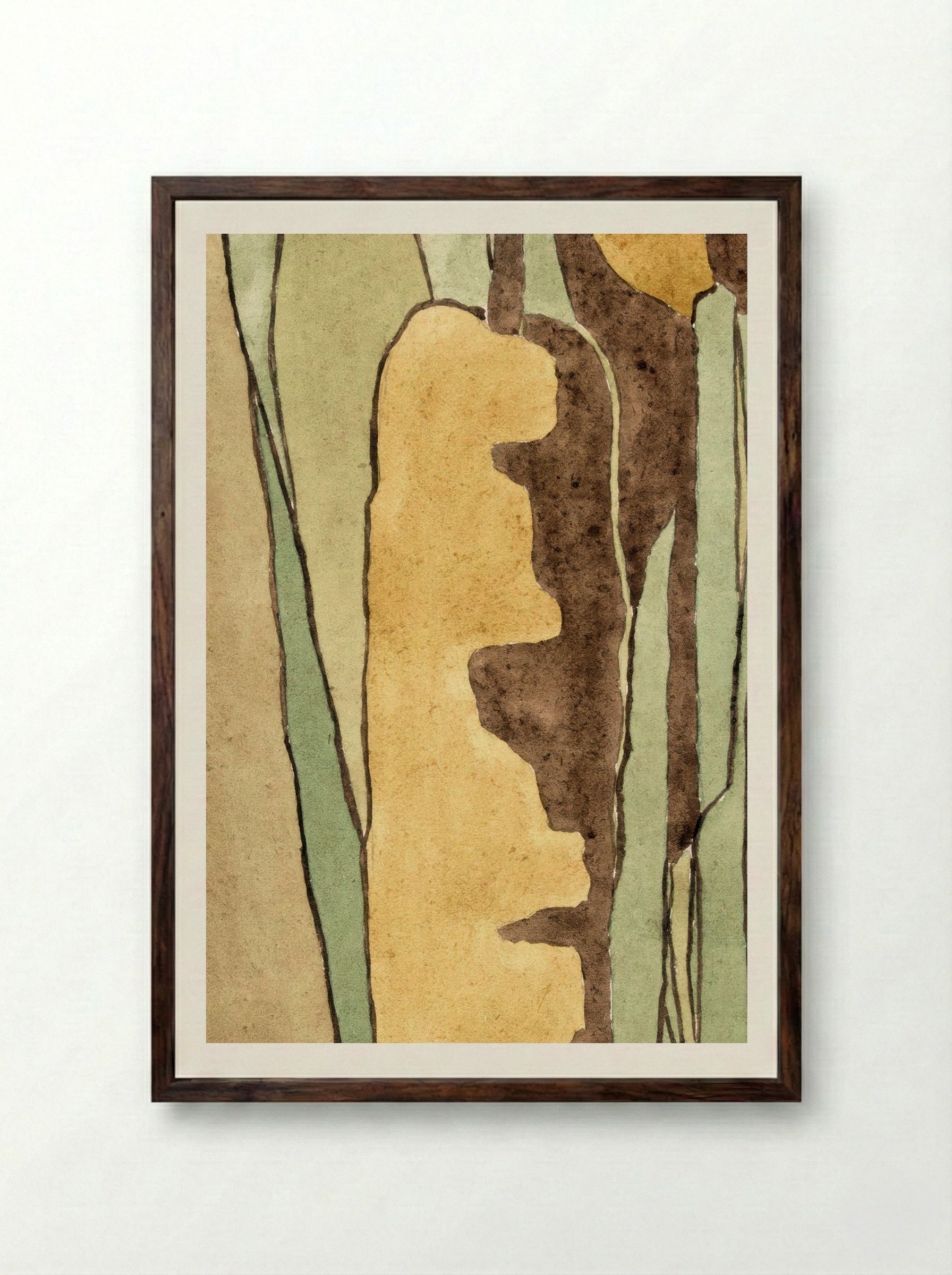 Cattail (1915) - Hannah Borger Overbeck - Framed Print Dark Wood