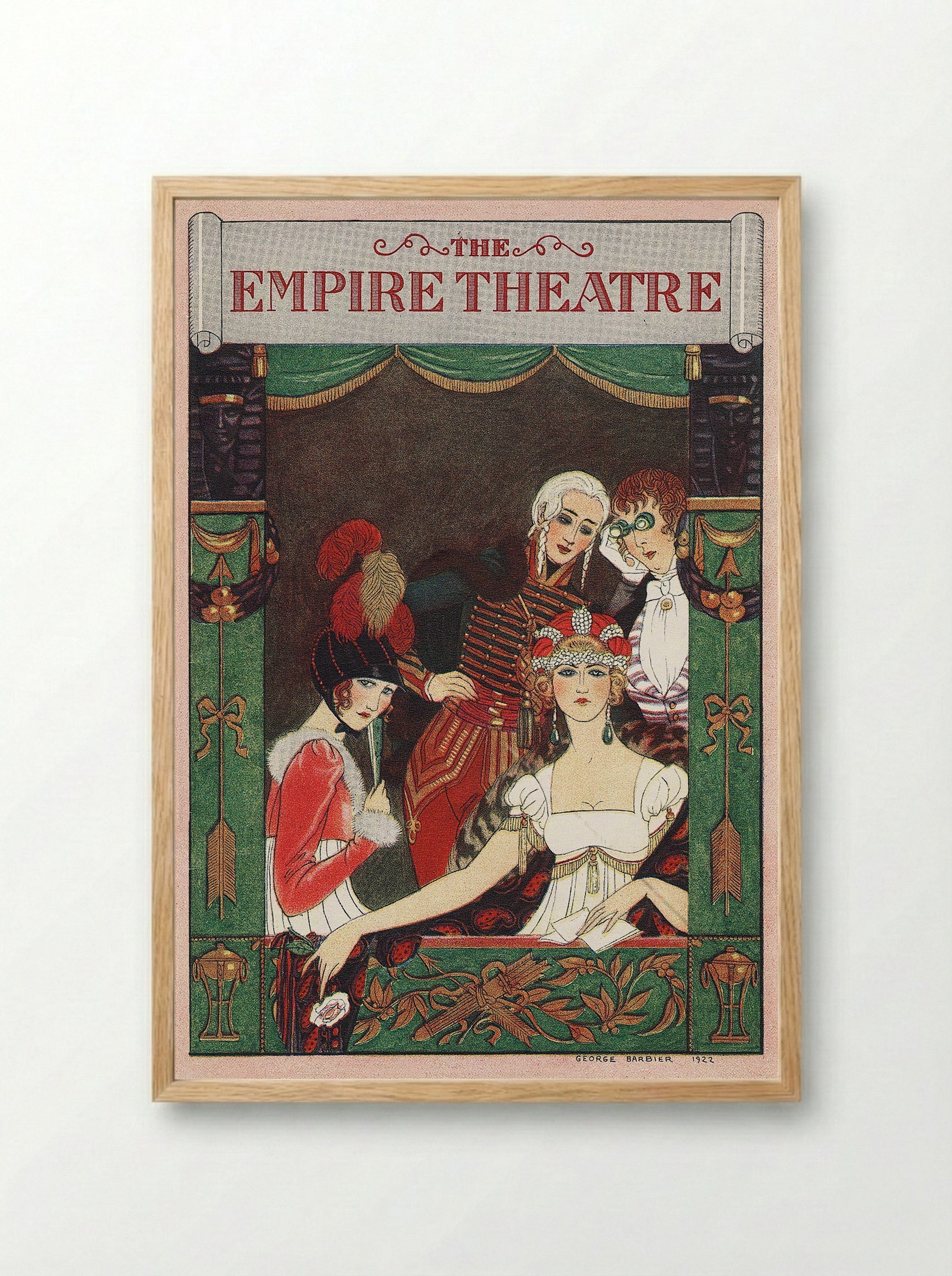 The Empire Theatre - George Barbier - Framed Print Wood