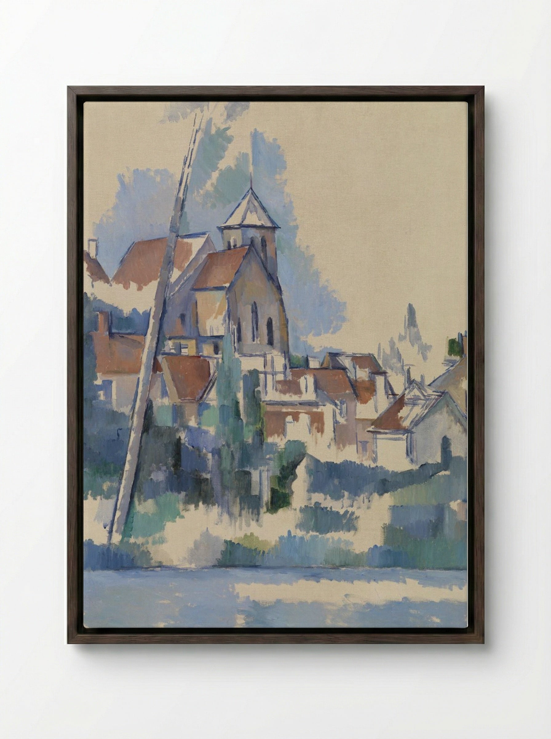 The Church at Montigny-sur-Loing - Paul Cézanne - Framed Canvas Dark Wood