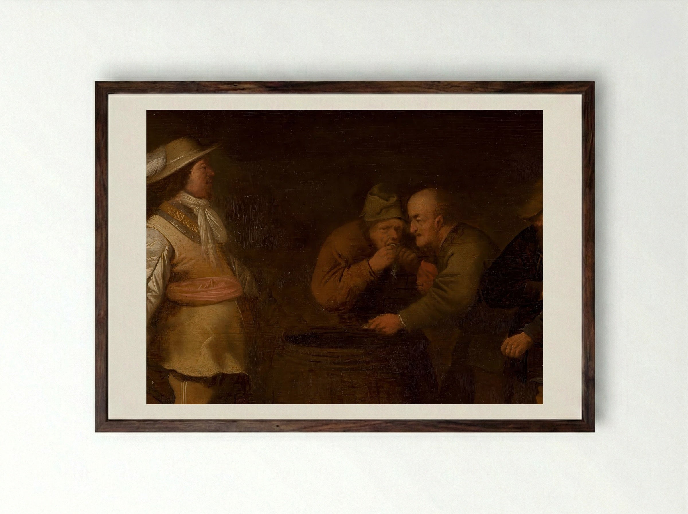 The Yielding of War Booty - Esaias van de Velde - Framed Print Dark Wood