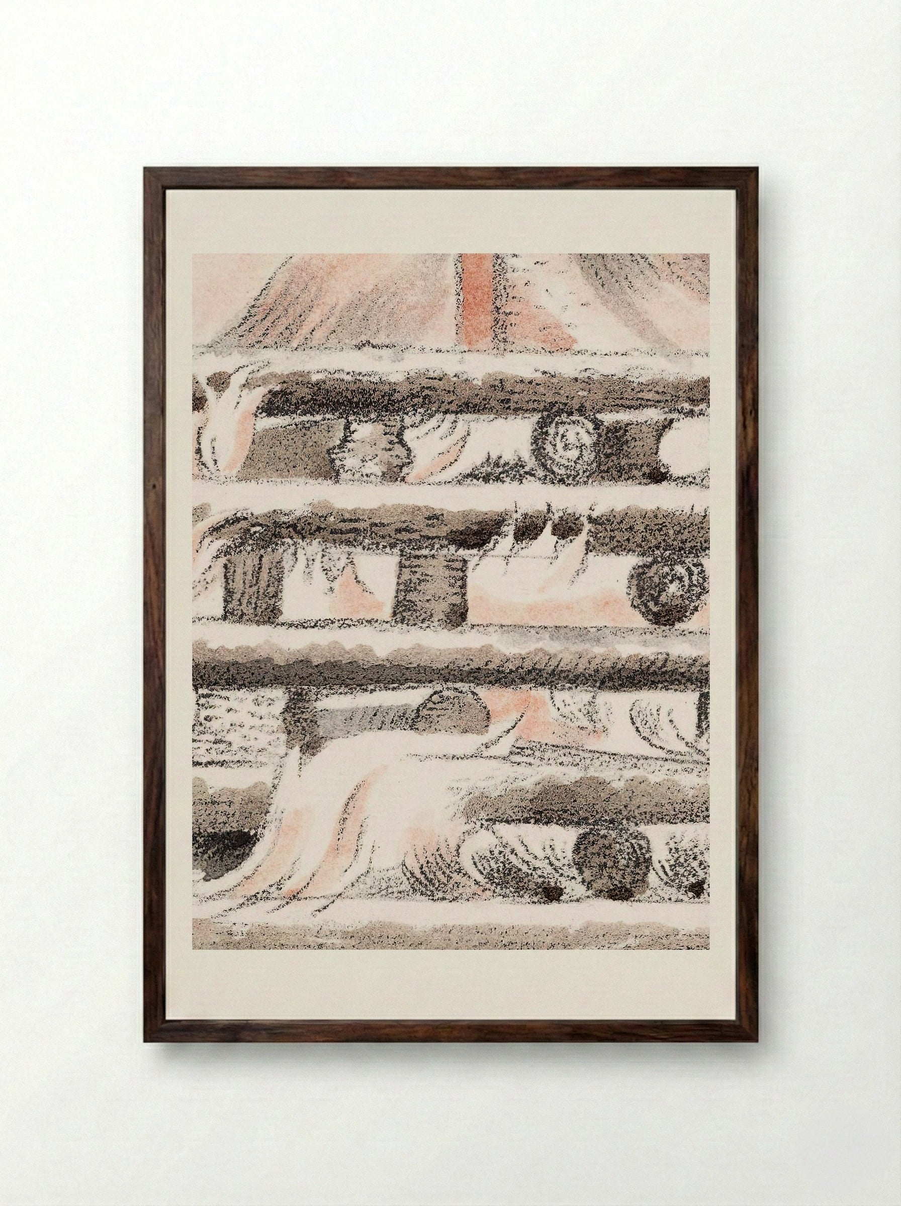 Design for Urne Buriall & Funeral Pyre - Paul Nash - Framed Print Dark Wood
