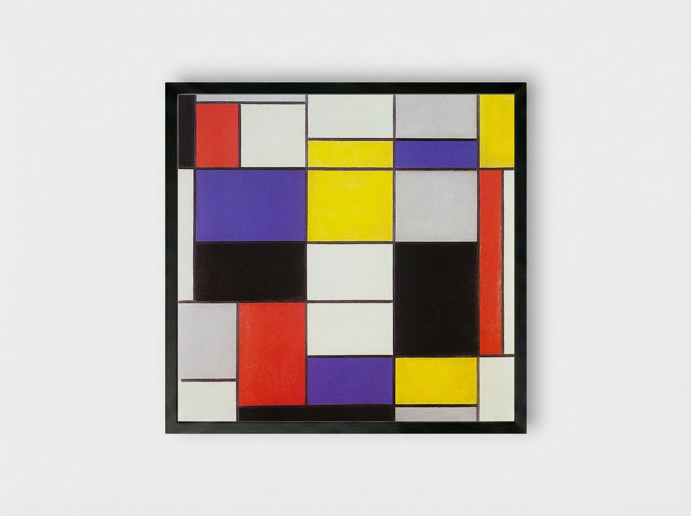 Composition A - Piet Mondrian - Framed Print Black
