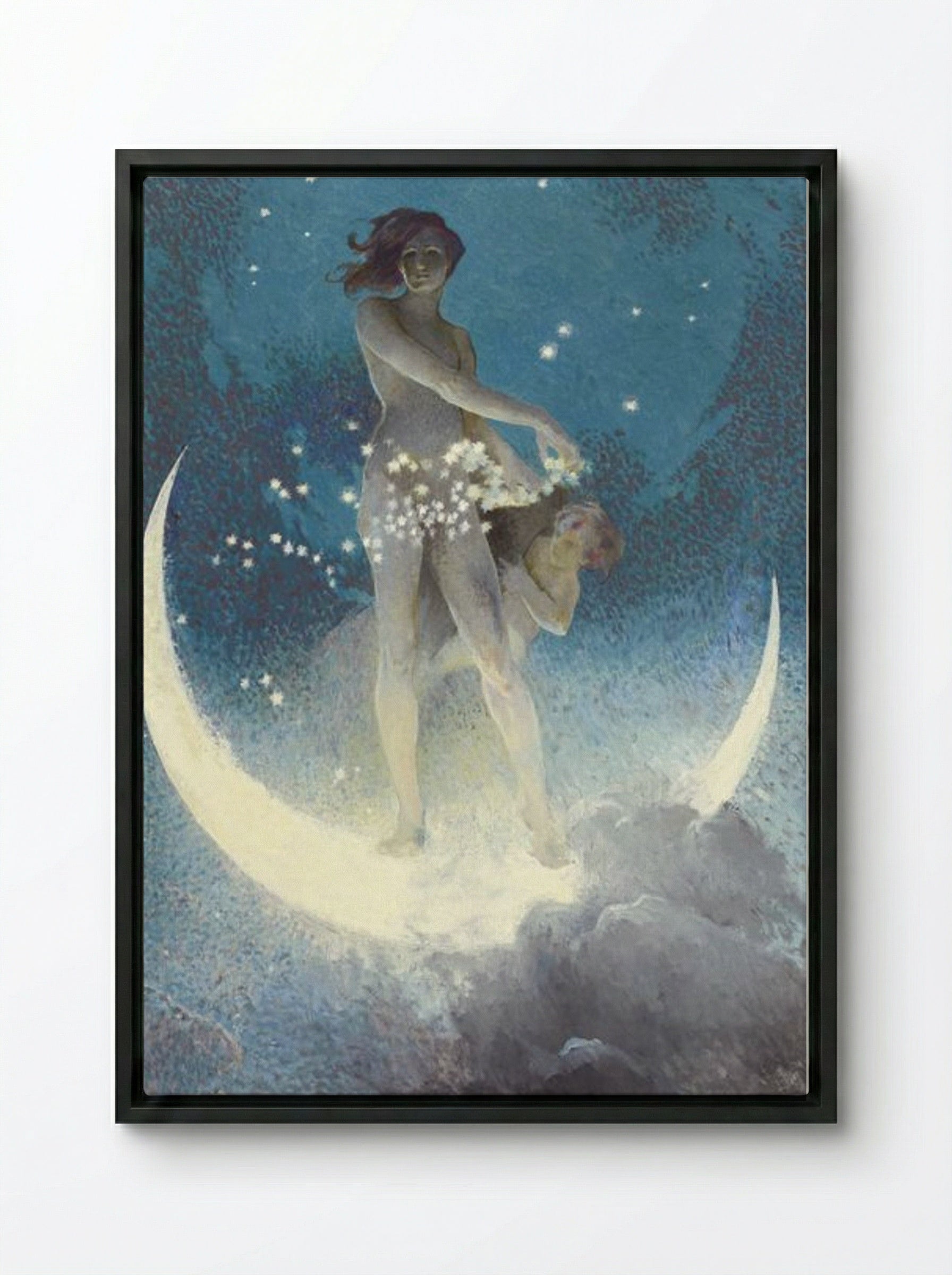 Spring Scattering Stars - Edwin Howland Blashfield - Framed Canvas Black