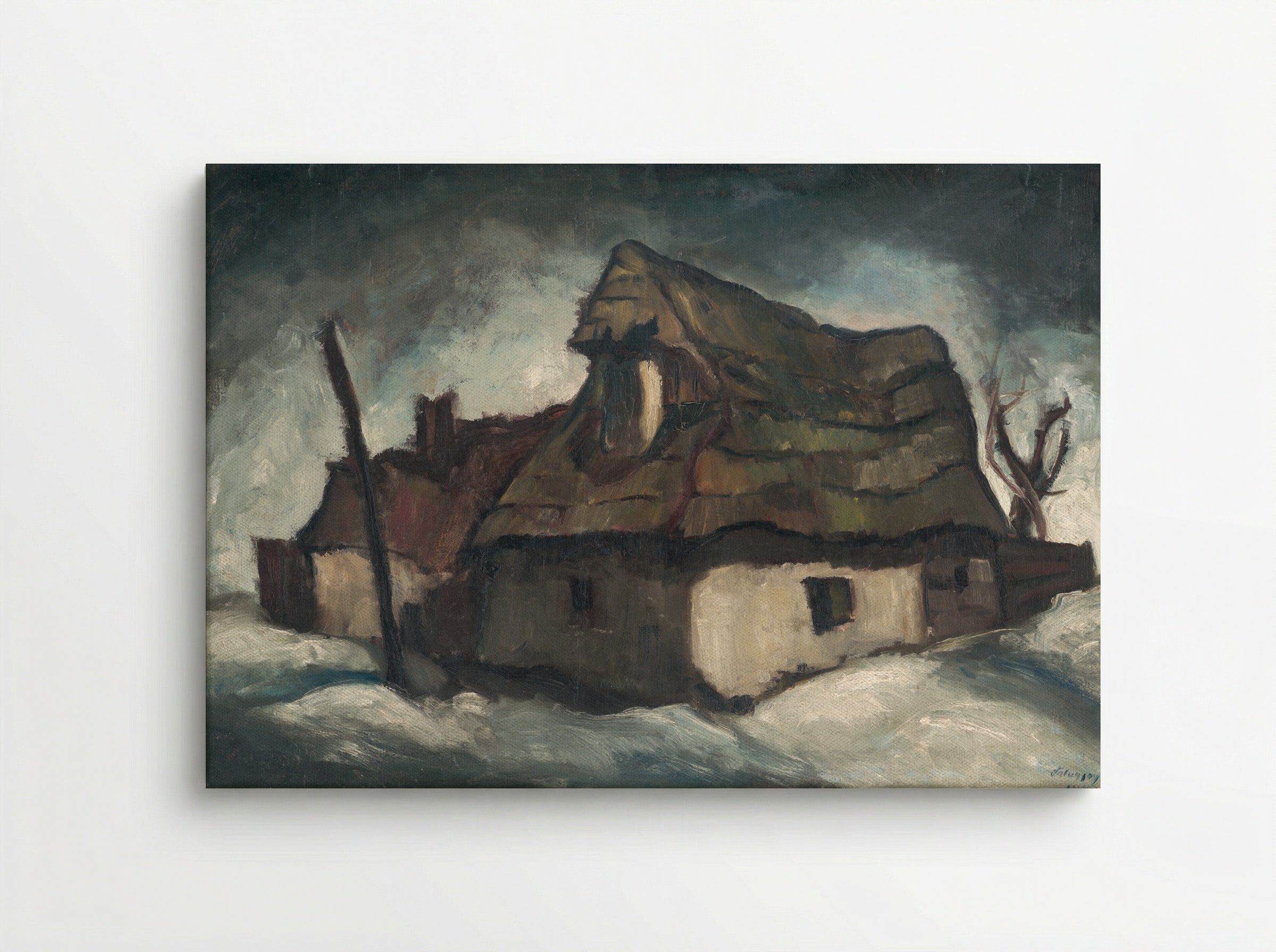 Cottages in Winter - Zolo Palugyay - Canvas