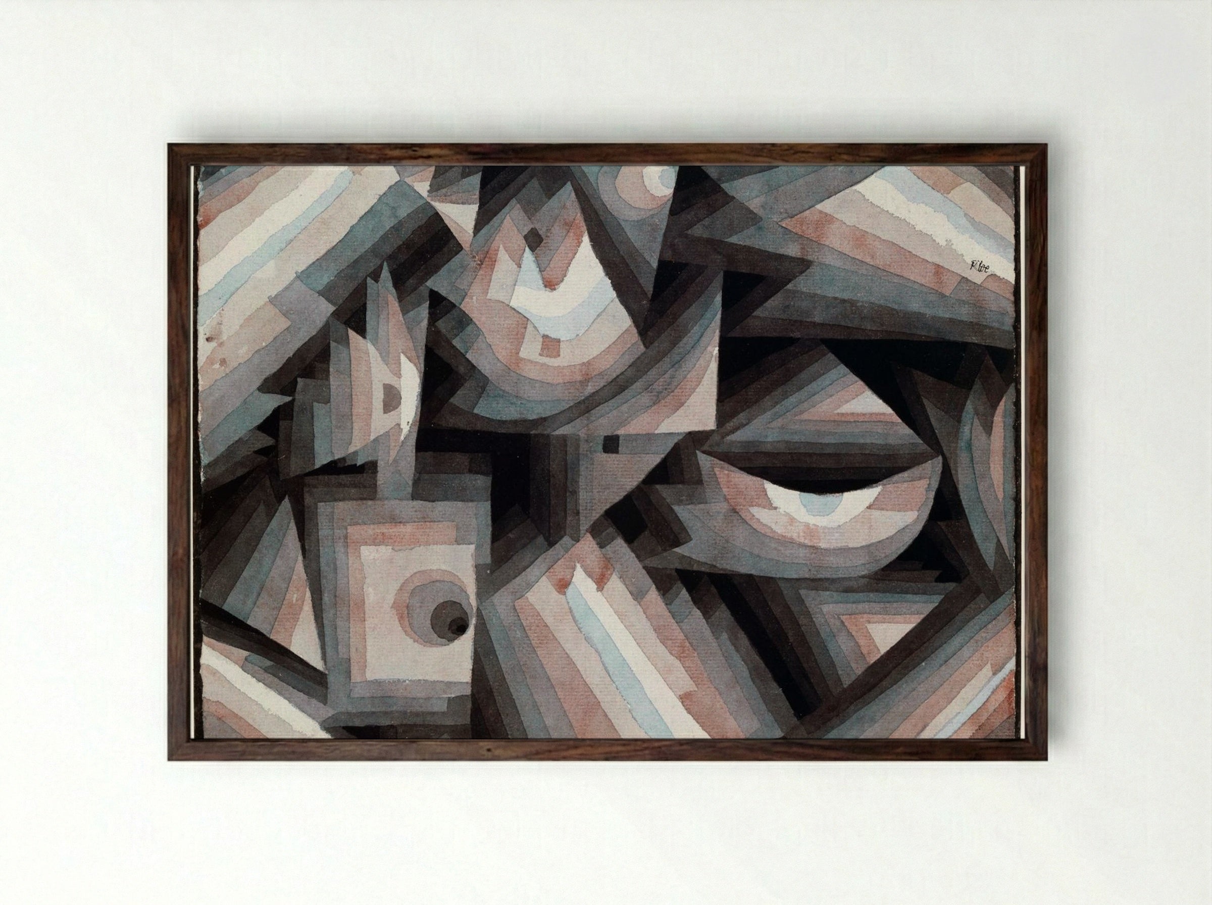 Crystal Gradation - Paul Klee - Framed Print Dark Wood