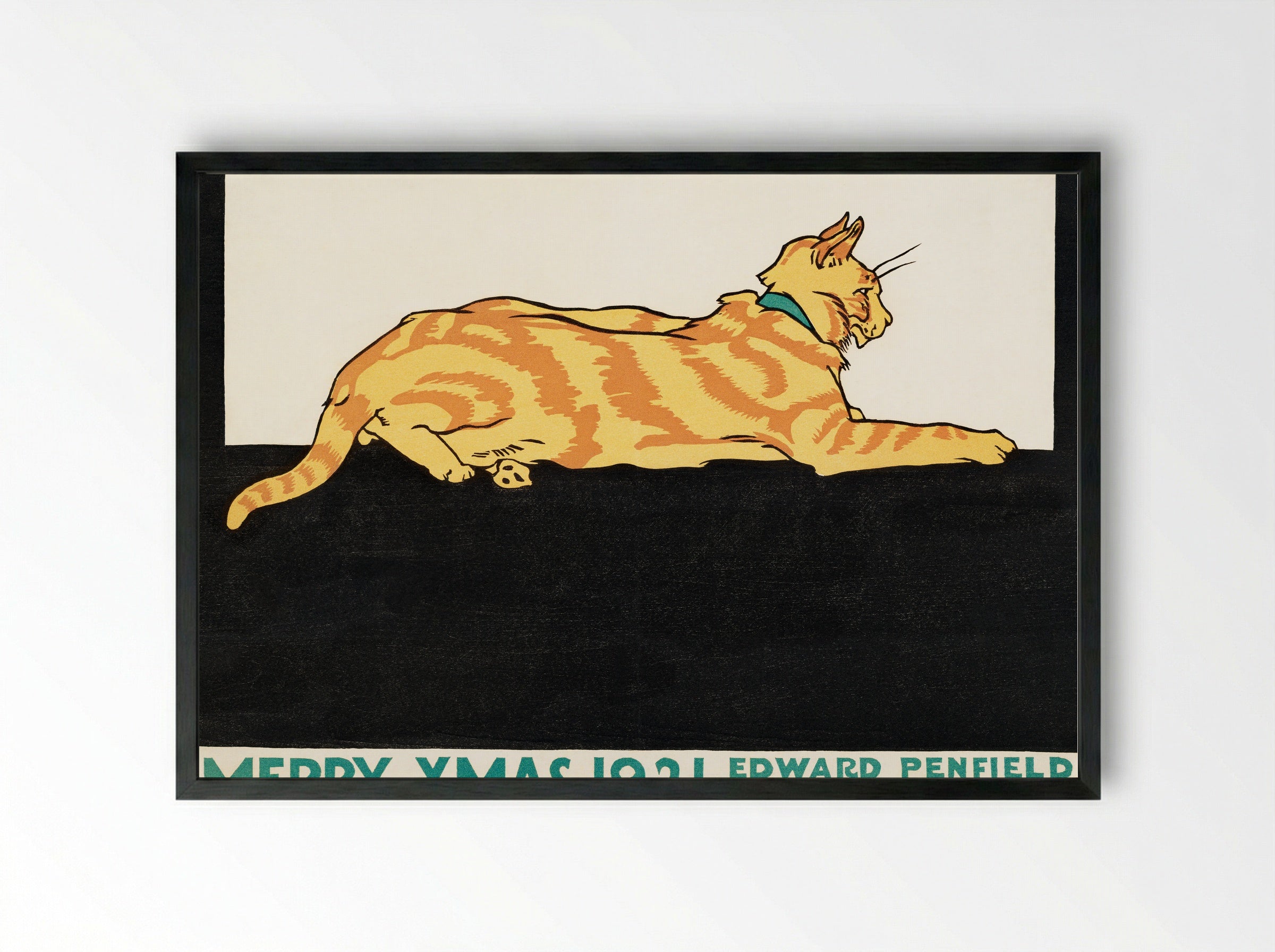 Merry Xmas 1921 - Edward Penfield - Framed Print Black