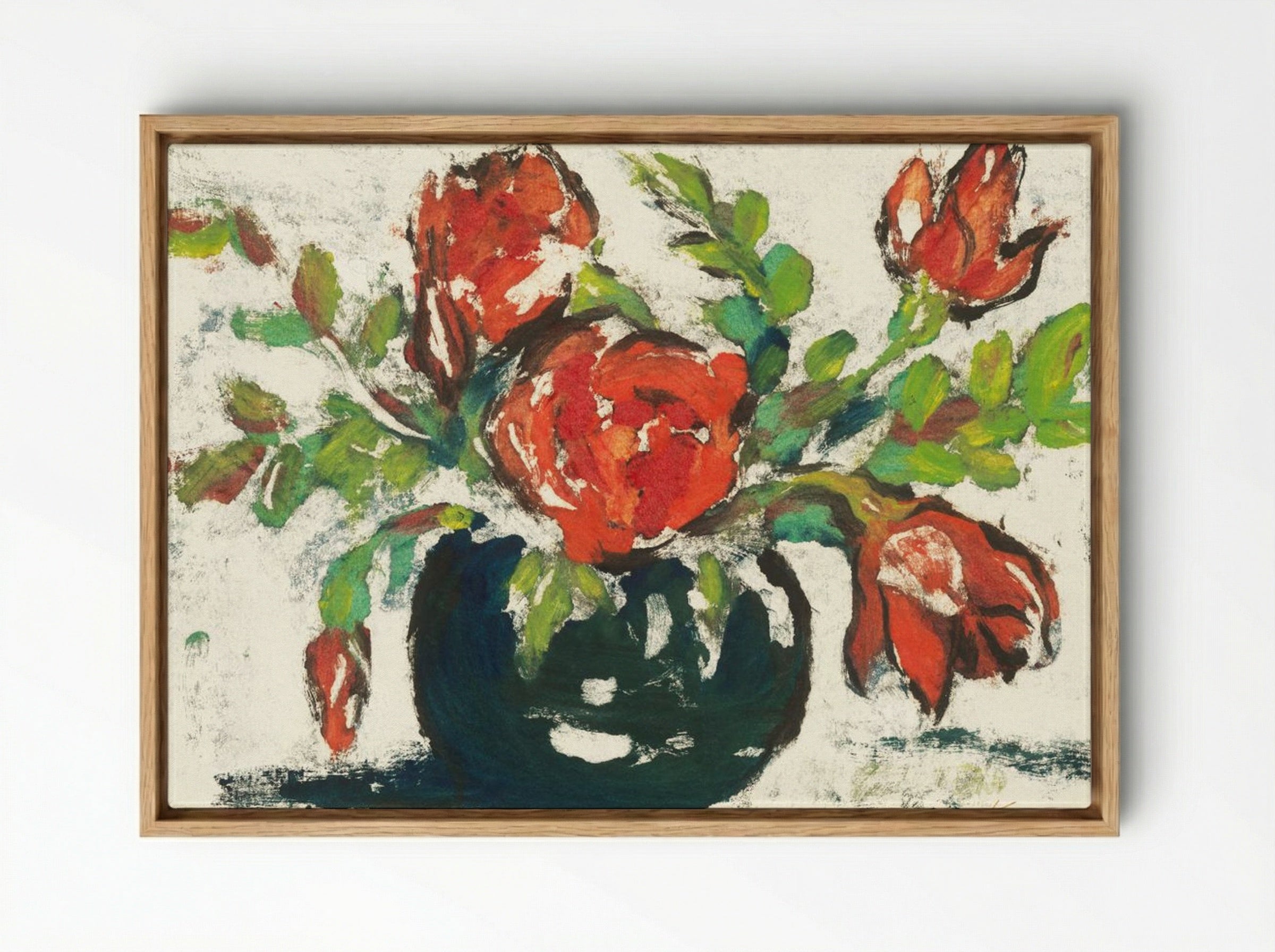 Bouquet in Flower Vase - Karl Hofer - Framed Canvas Wood