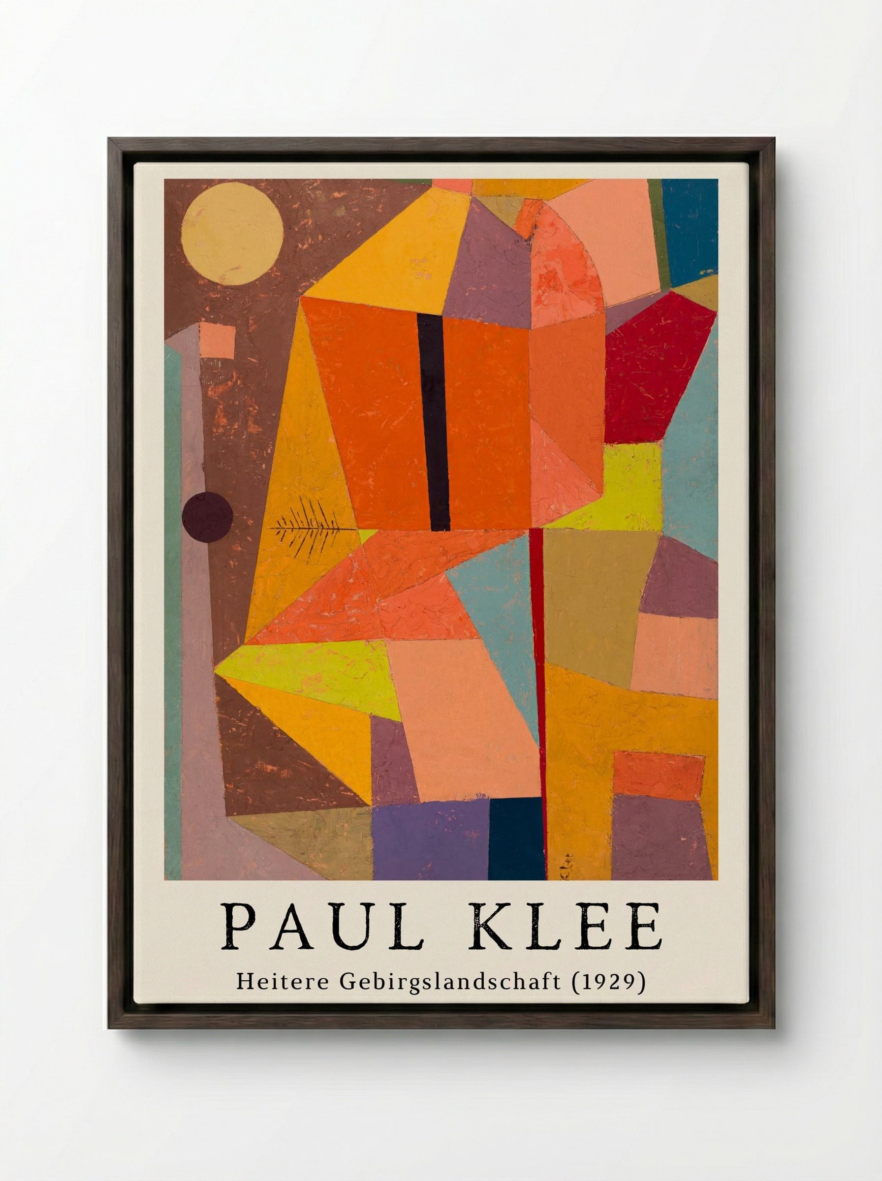 Heitere Gebirgslandschaft - Paul Klee - Framed Canvas Dark Wood