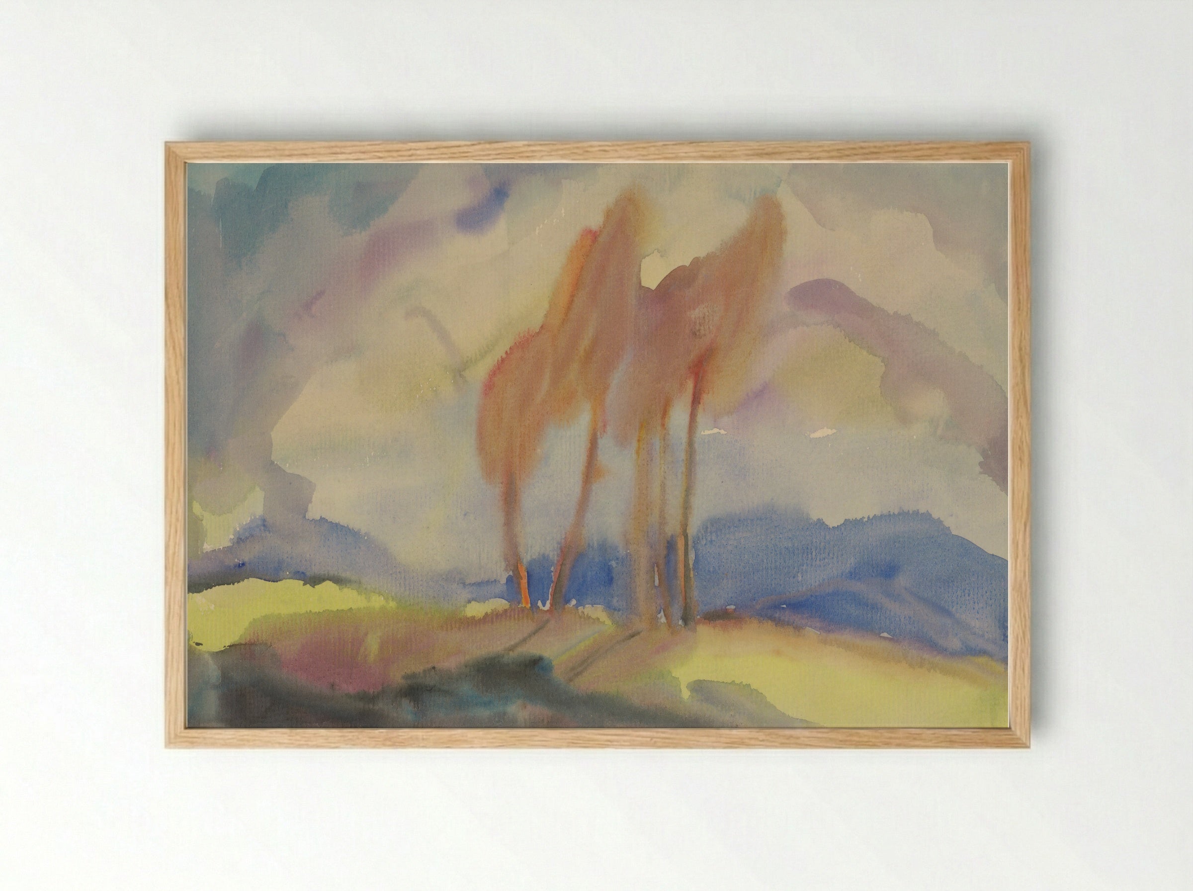 Autumn Birch Trees in a Sunlit Meadow - Zolo Palugyay - Framed Print Wood