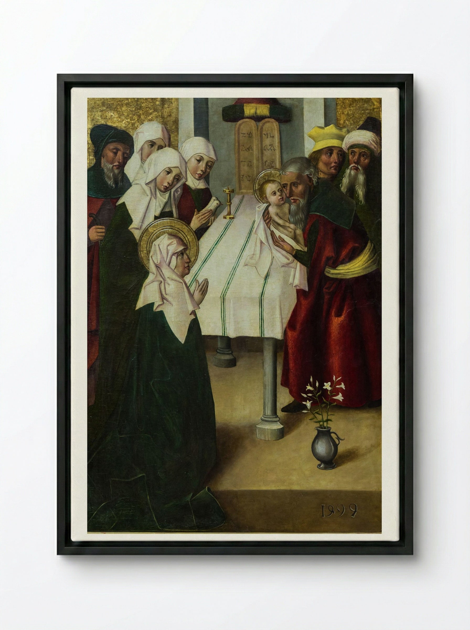 Presentation at the Temple - Meister von Seitenstetten - Framed Canvas Black