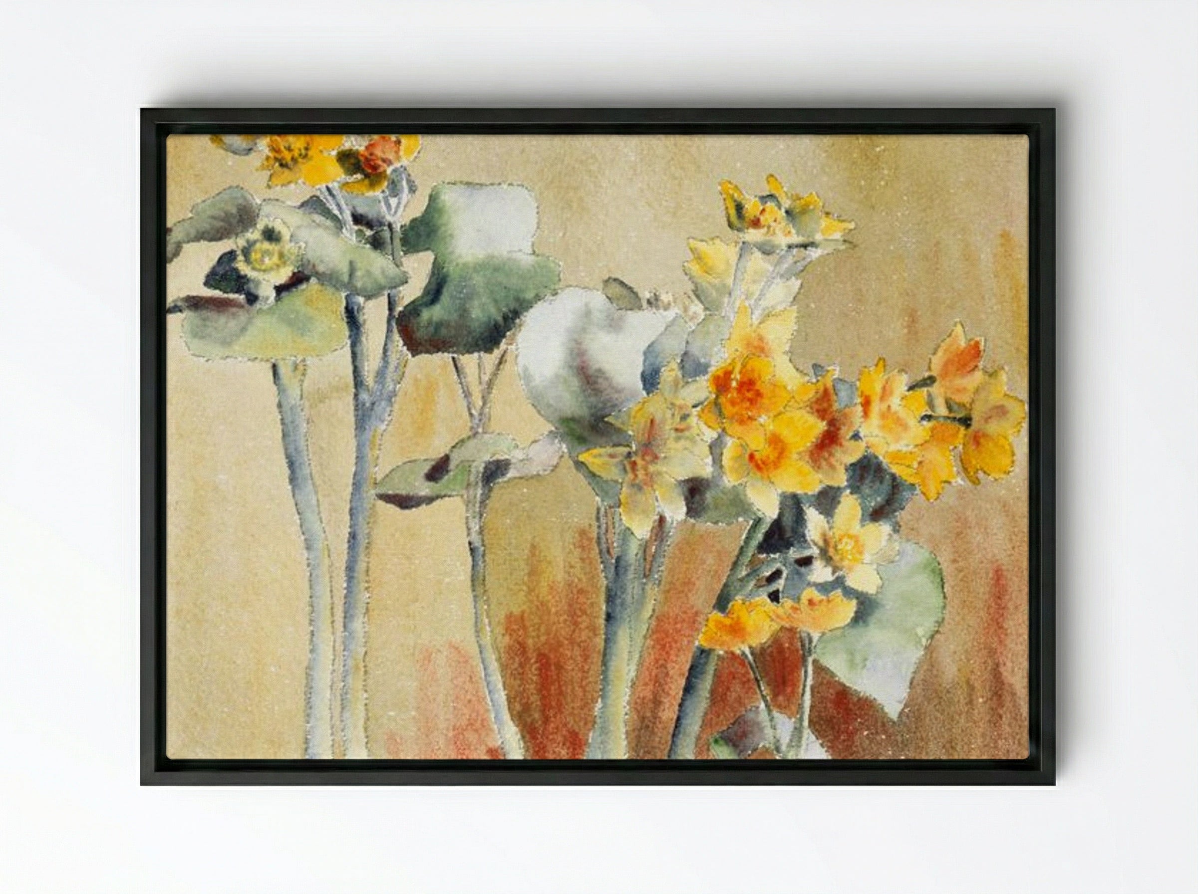 Orange Flower - Hannah Borger Overbeck - Framed Canvas Black