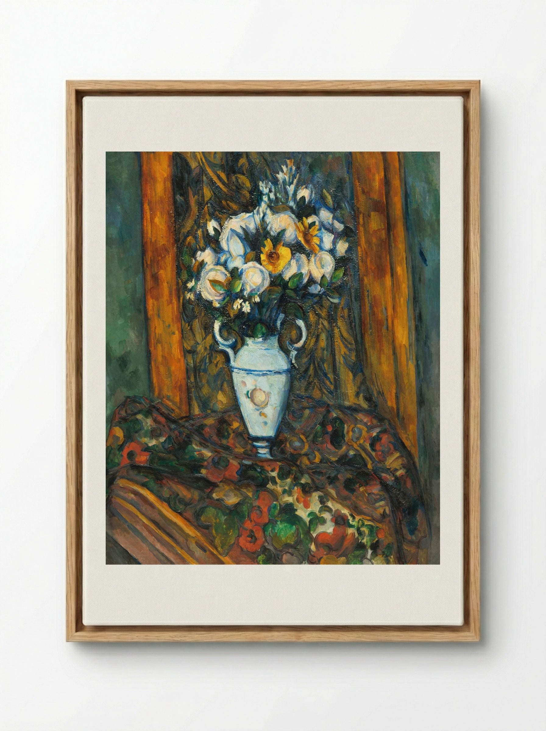 Vase of Flowers - Paul Cézanne - Framed Canvas Wood