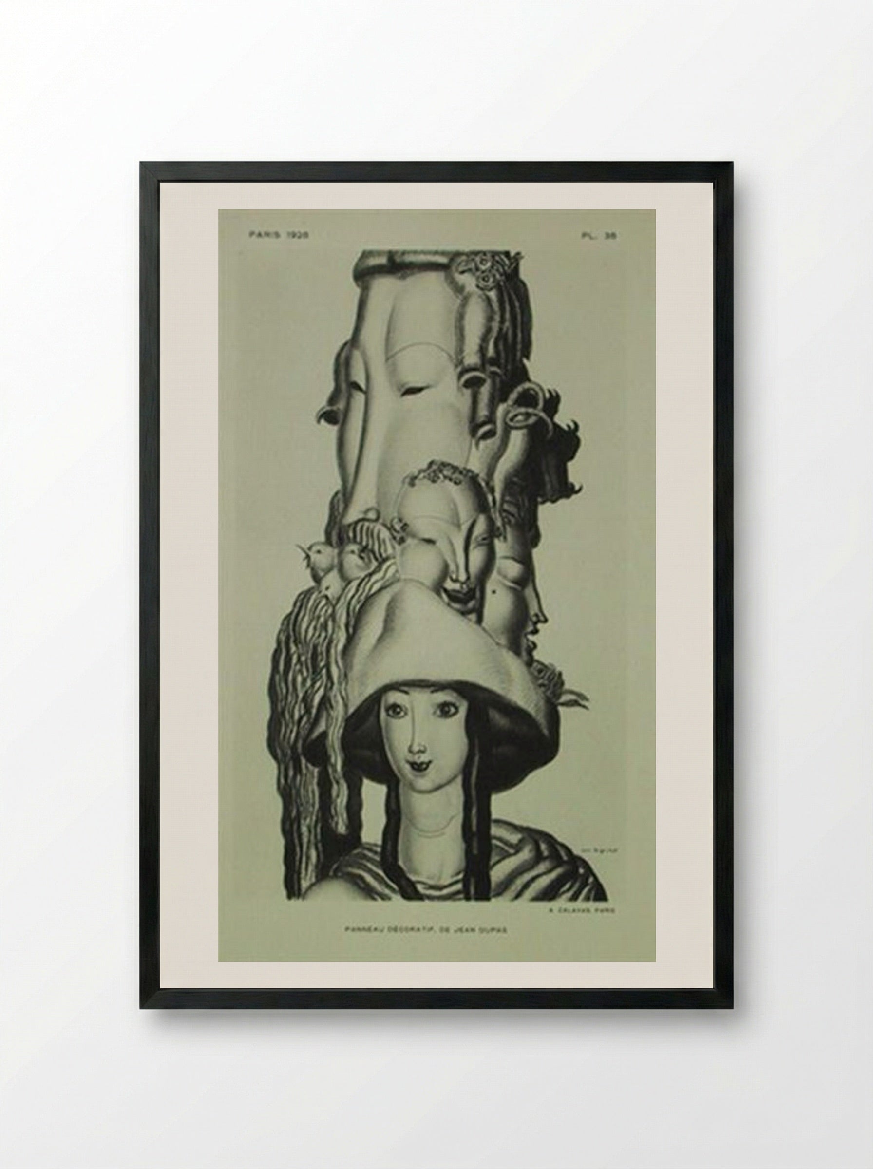 Panneau Décoratif - Jean Dupas - Framed Print Black