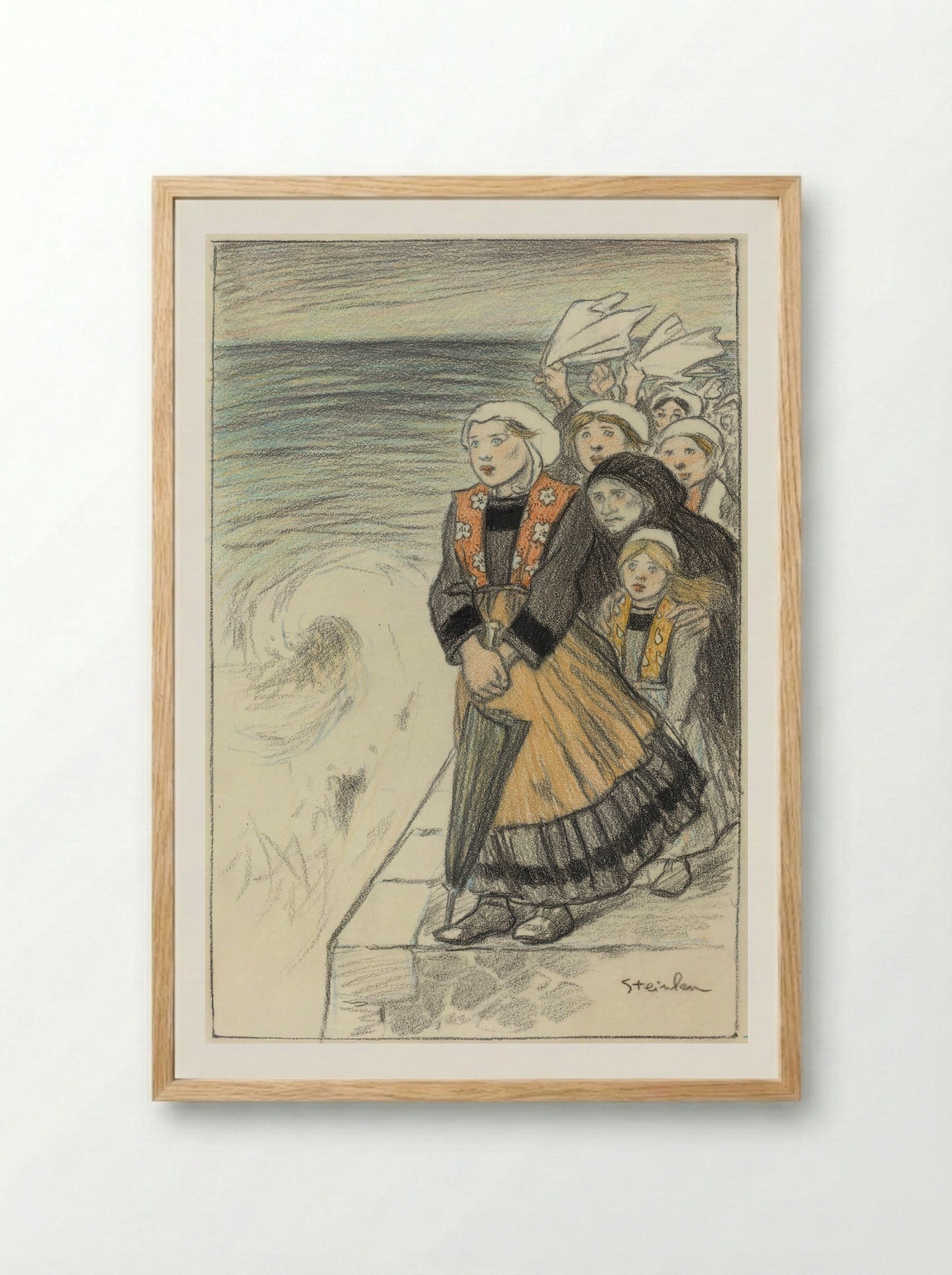 Sailors' Wives - Théophile Alexandre Steinlen - Framed Print Wood