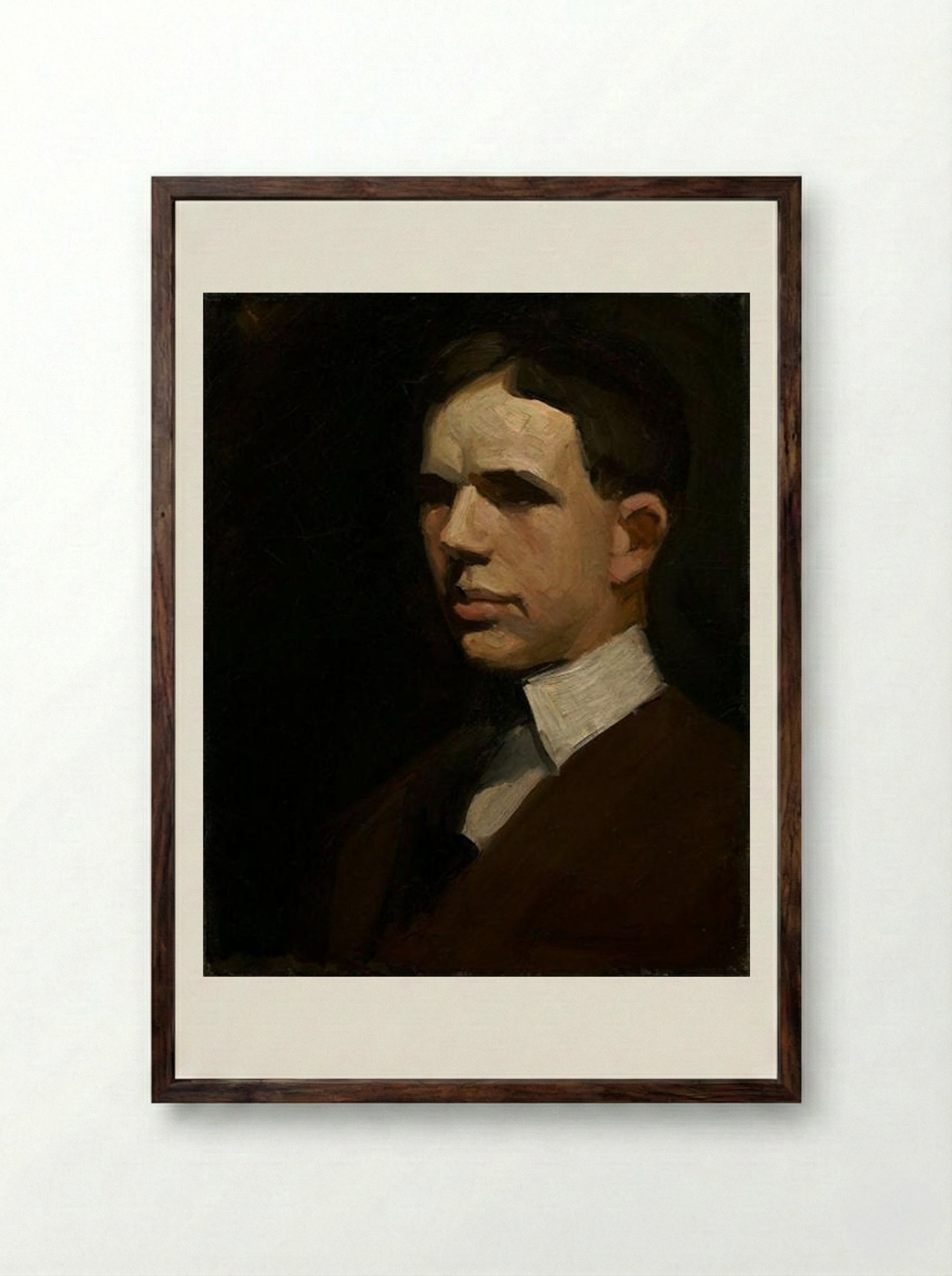 Self-Portrait - Edward Hopper - Framed Print Dark Wood
