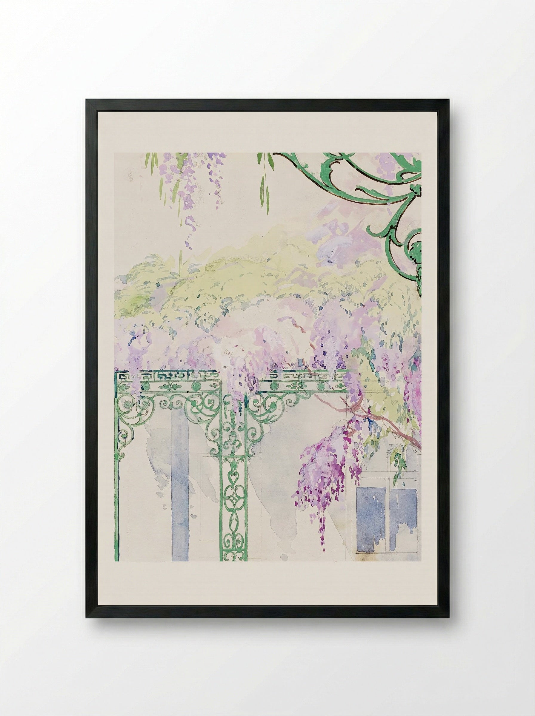 Cast Iron Porch Railing - Gilbert Sackerman - Framed Print Black