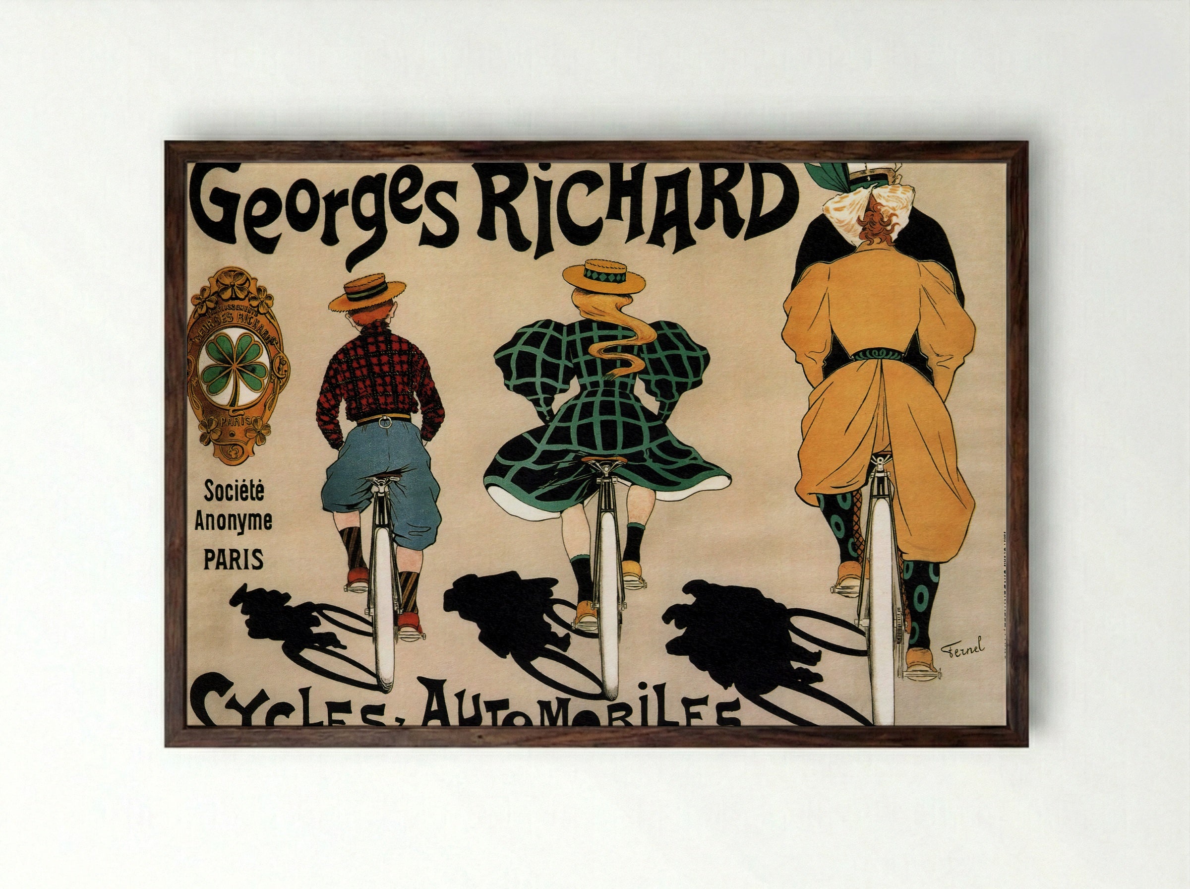 Poster for Georges Richard - Fernand Fernel - Framed Print Dark Wood