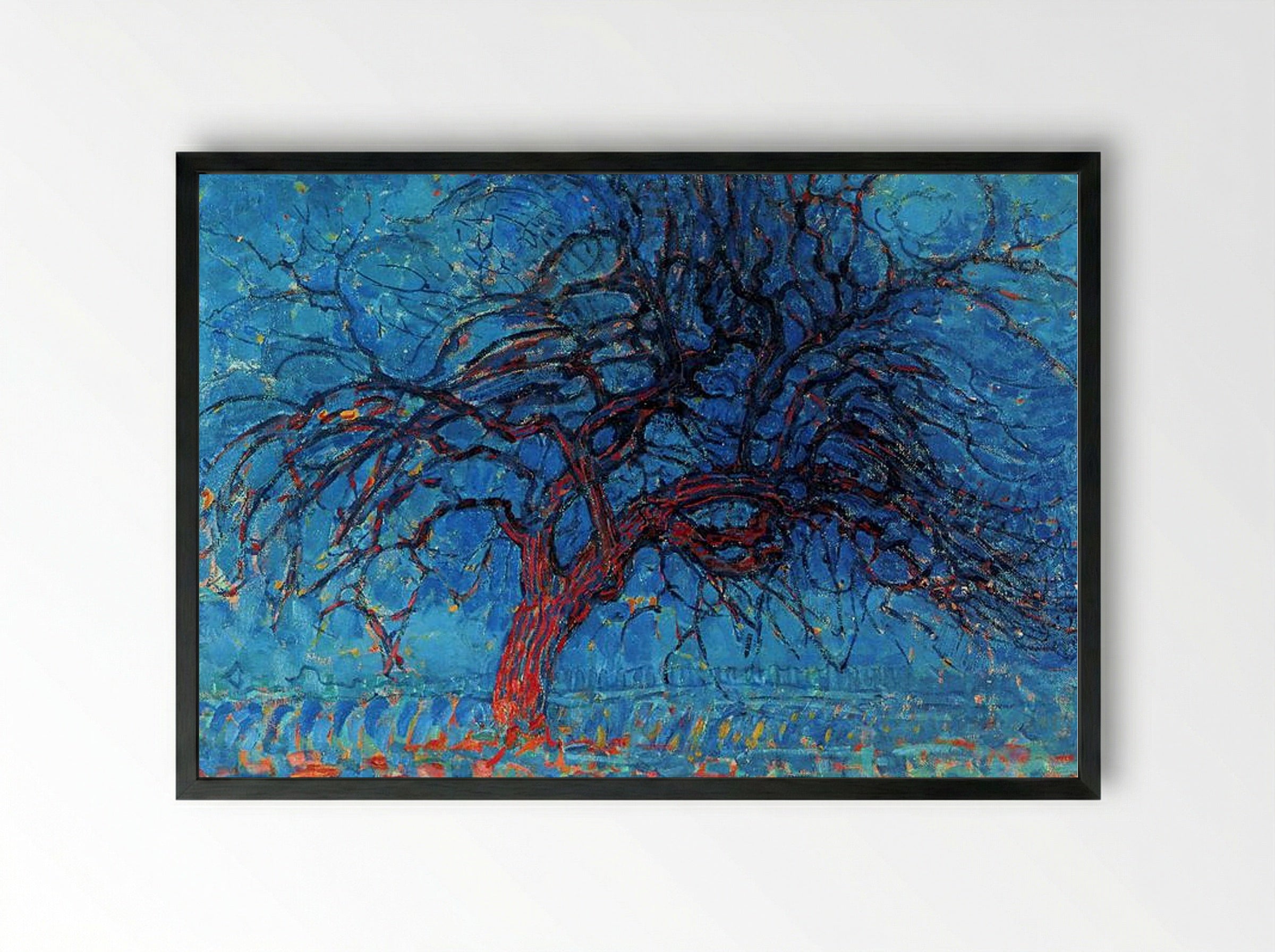 Avond (Evening): The Red Tree - Piet Mondrian - Framed Print Black