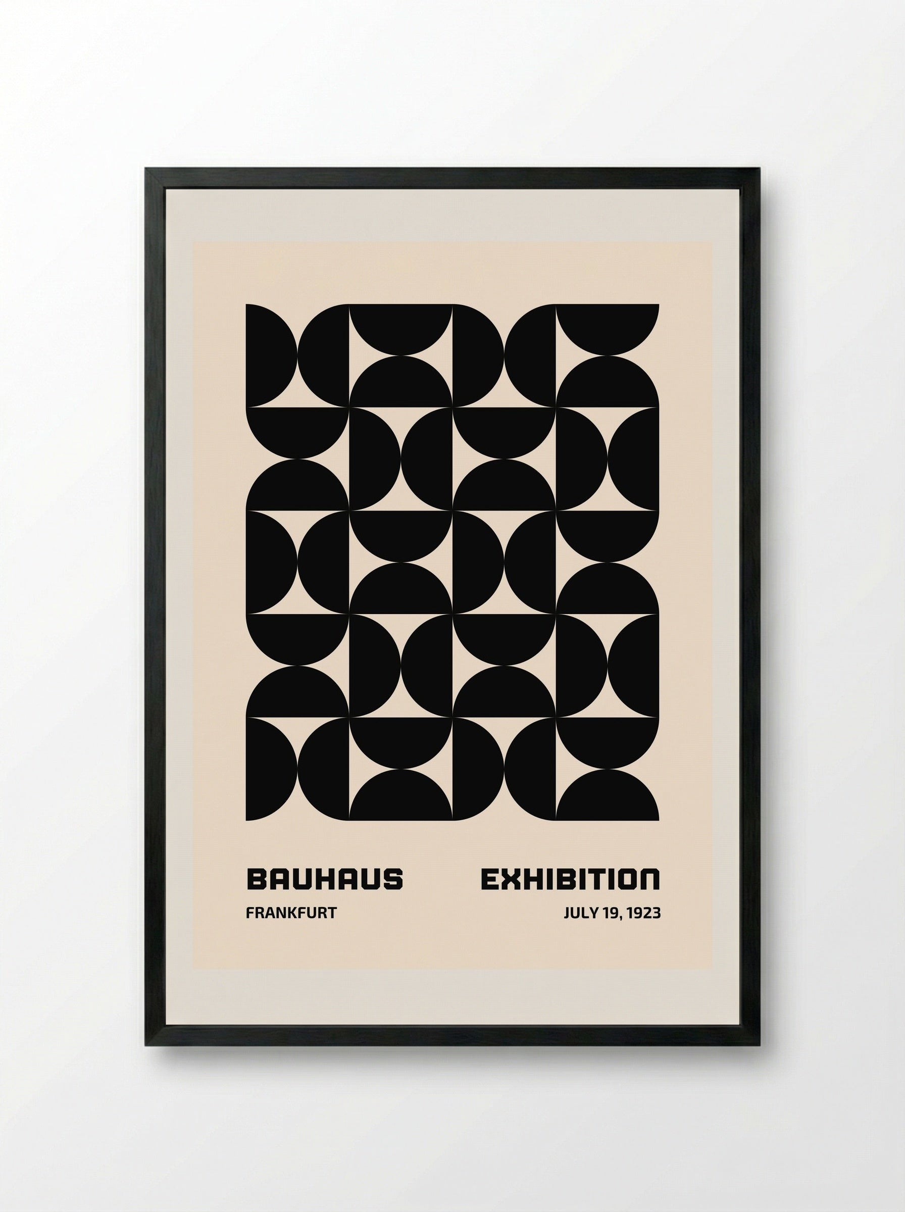 Bauhaus Modular Geometry - Black Edition (1923 Frankfurt) - Framed Print Black