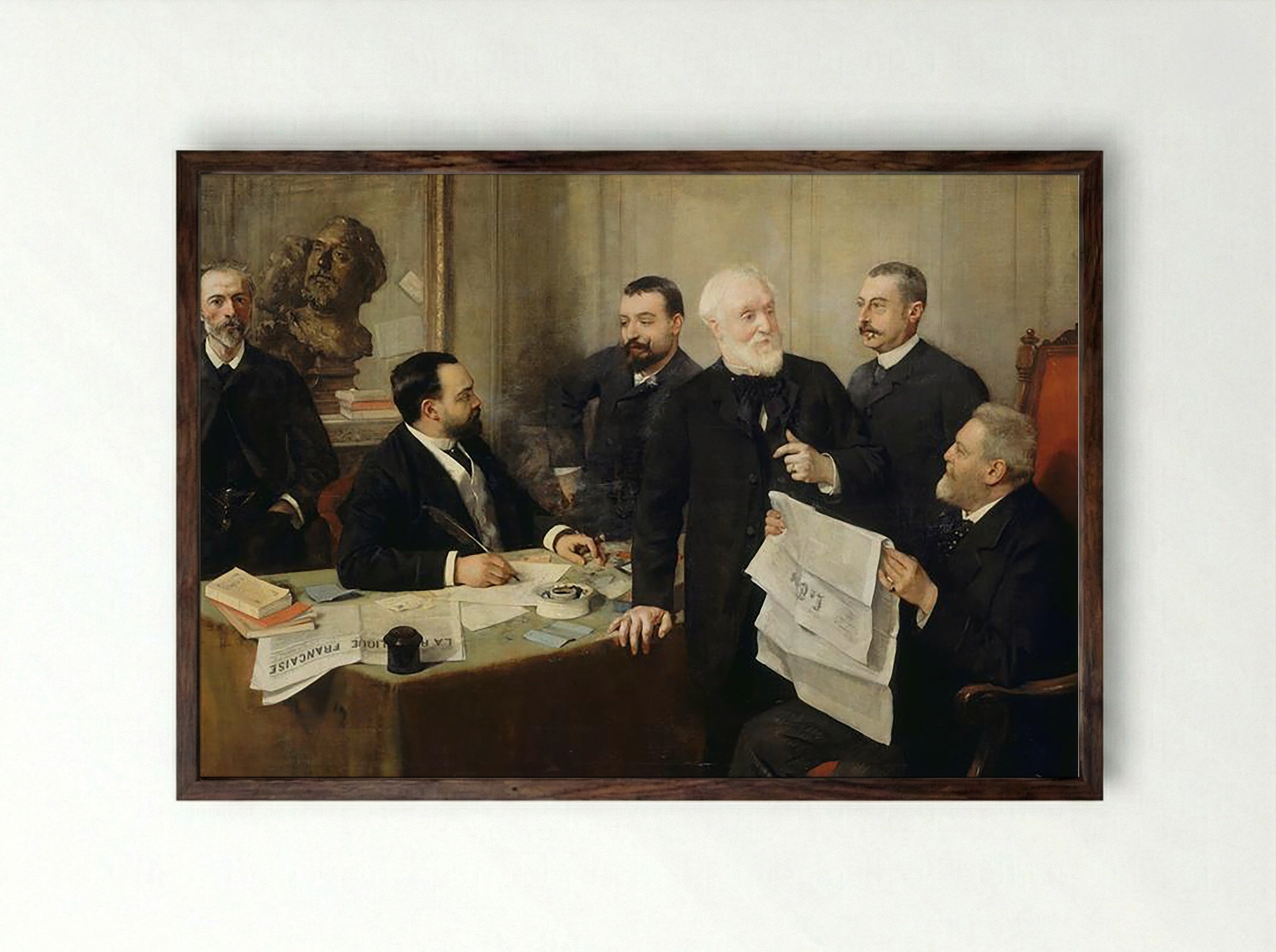 A Session of the Jury of Painting - Henri Gervex - Framed Print Dark Wood