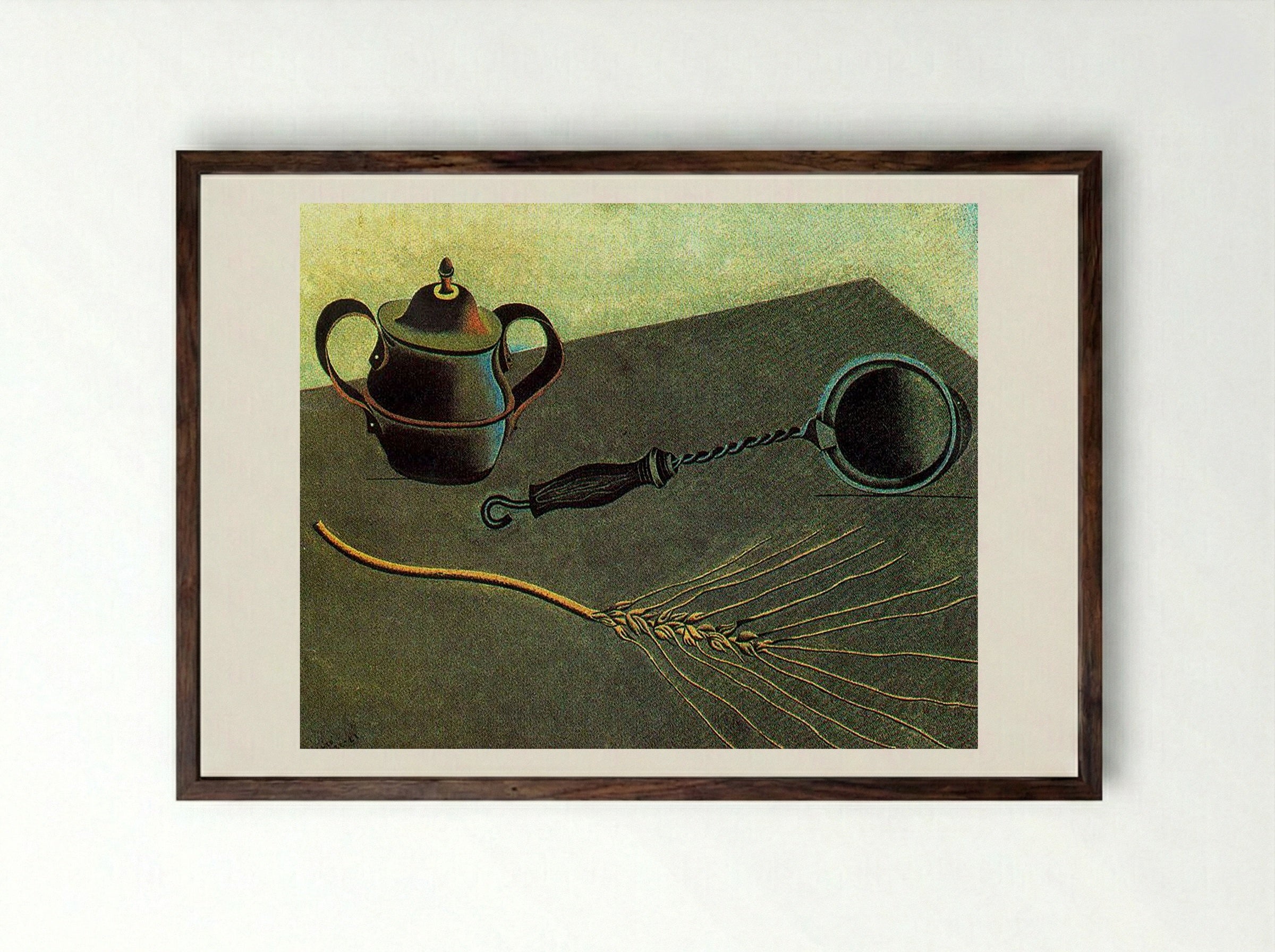 Natura Morta (Still Life with Teapot and Ear of Grain) - Giorgio Morandi - Framed Print Dark Wood