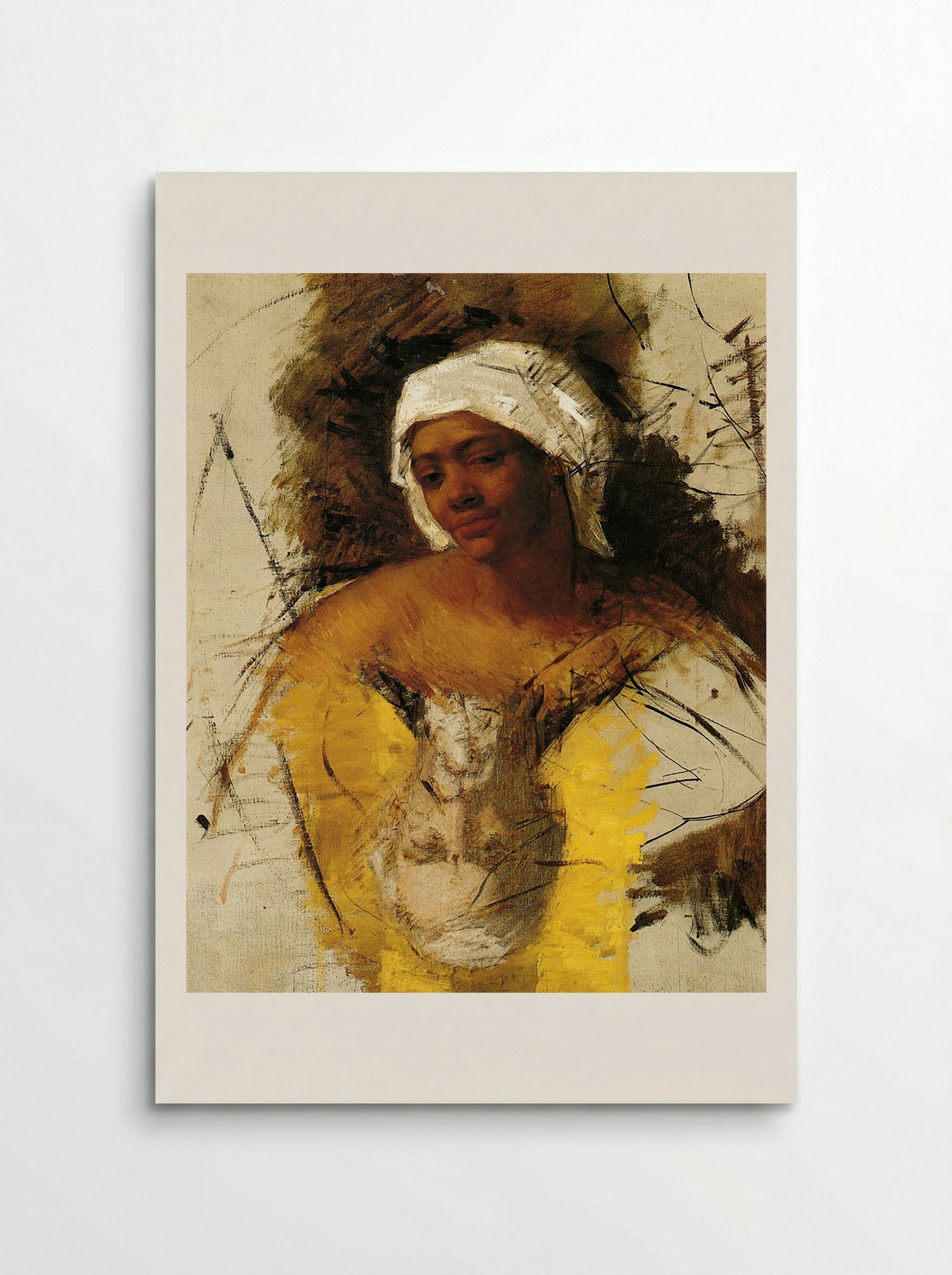 Sketch of a Woman with a Turban - Edgar Degas - Poster