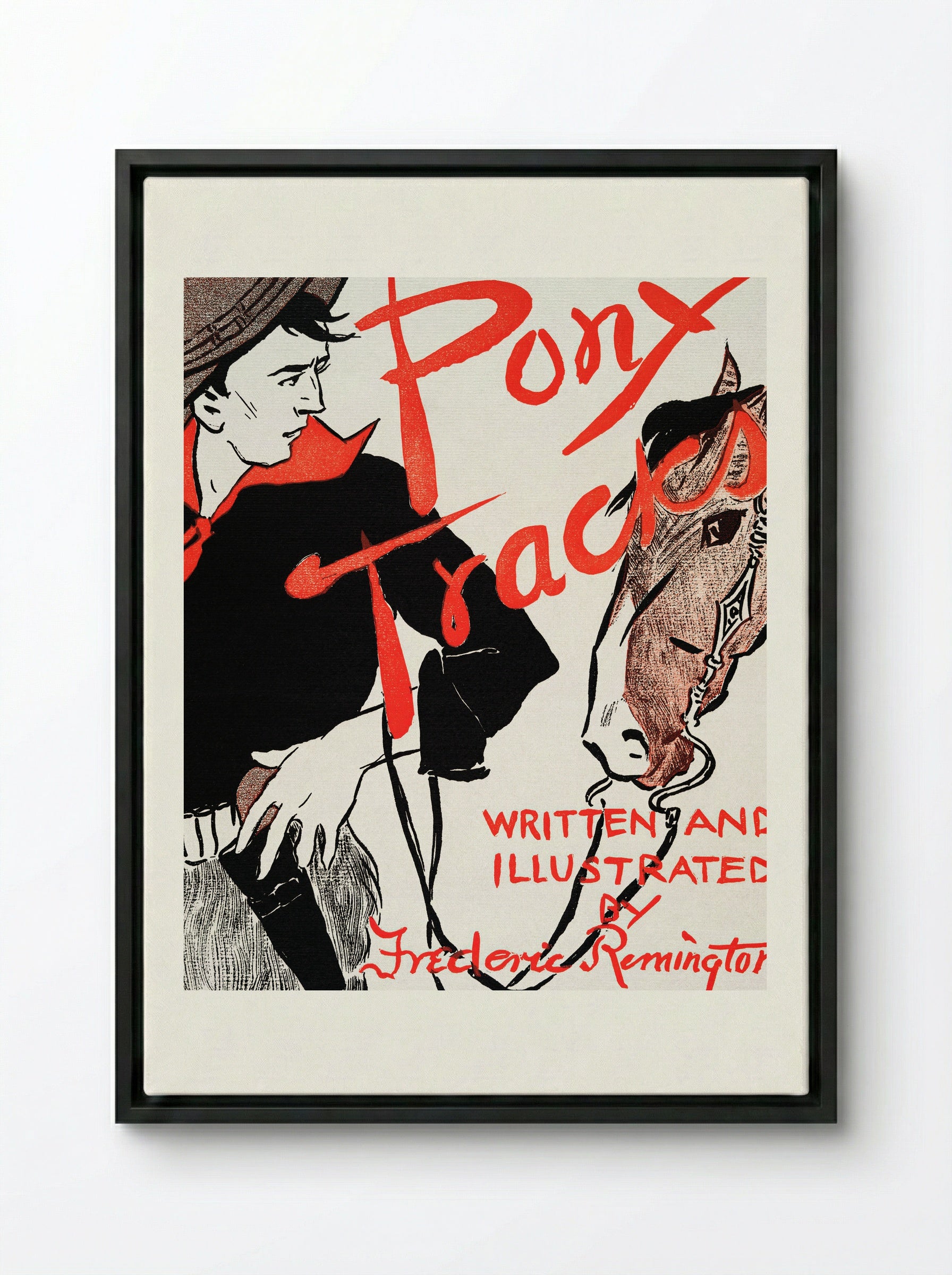 Pony Tracks - Edward Penfield - Framed Canvas Black