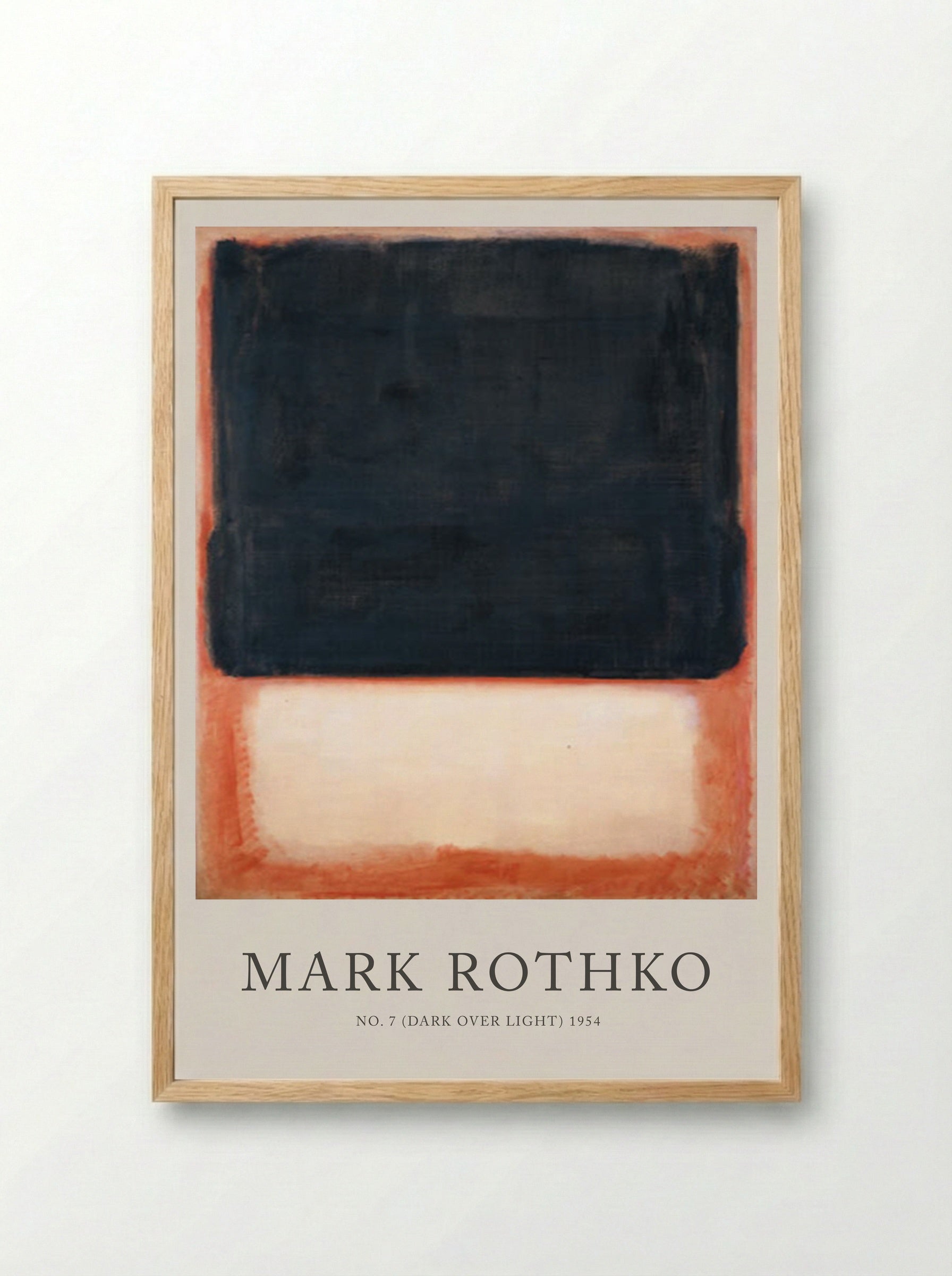 No. 7 (Dark Over Light) - Mark Rothko - Framed Print Wood