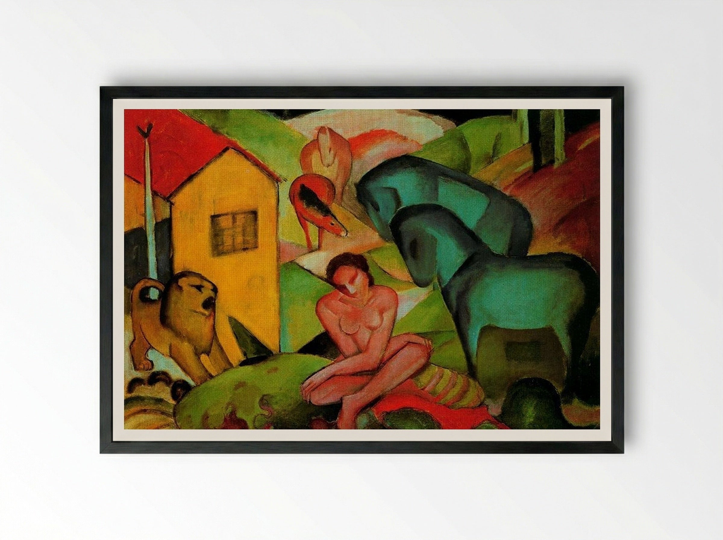 The Dream - Franz Marc - Framed Print Black