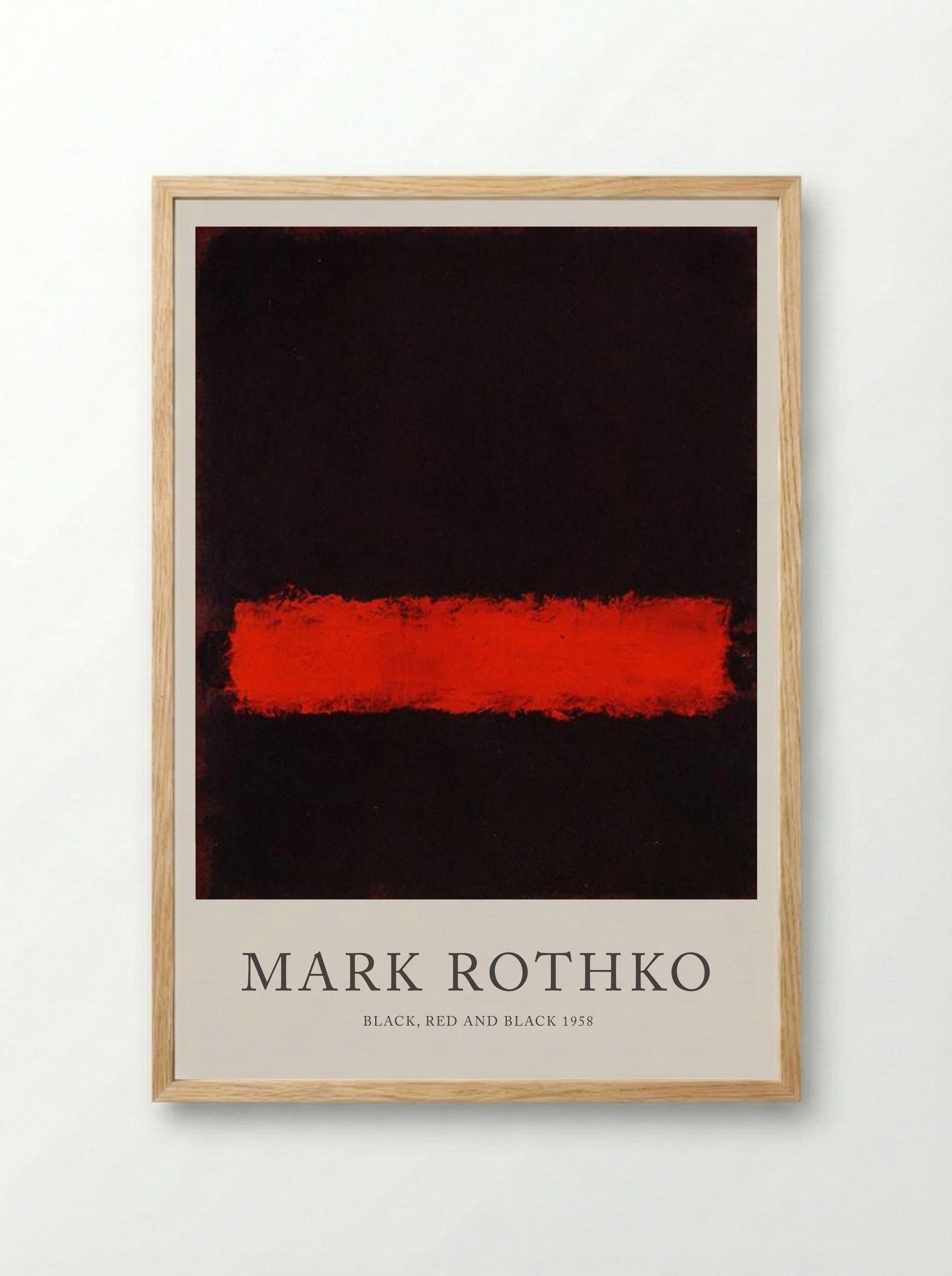 Black, Red and Black - Mark Rothko - Framed Print Wood