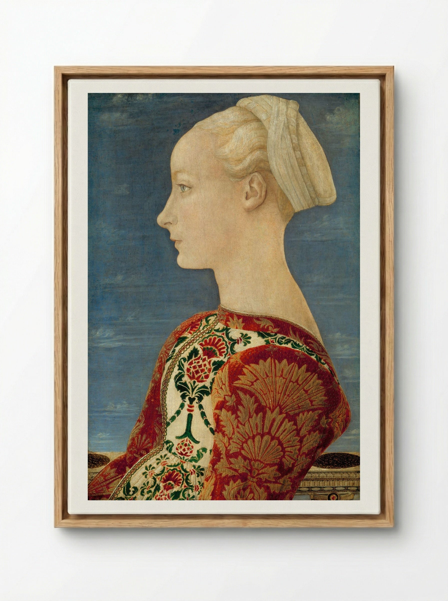 Profile Portrait of a Young Lady - Piero del Pollaiuolo - Framed Canvas Wood