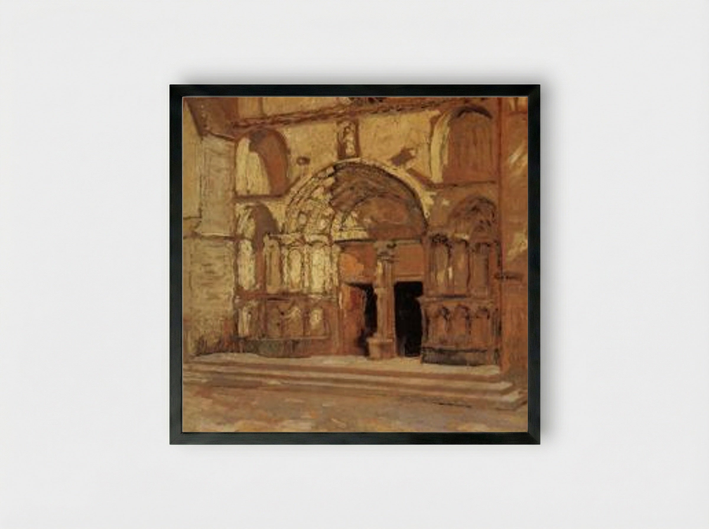 The Church Doorway - Grant Wood - Framed Print Black