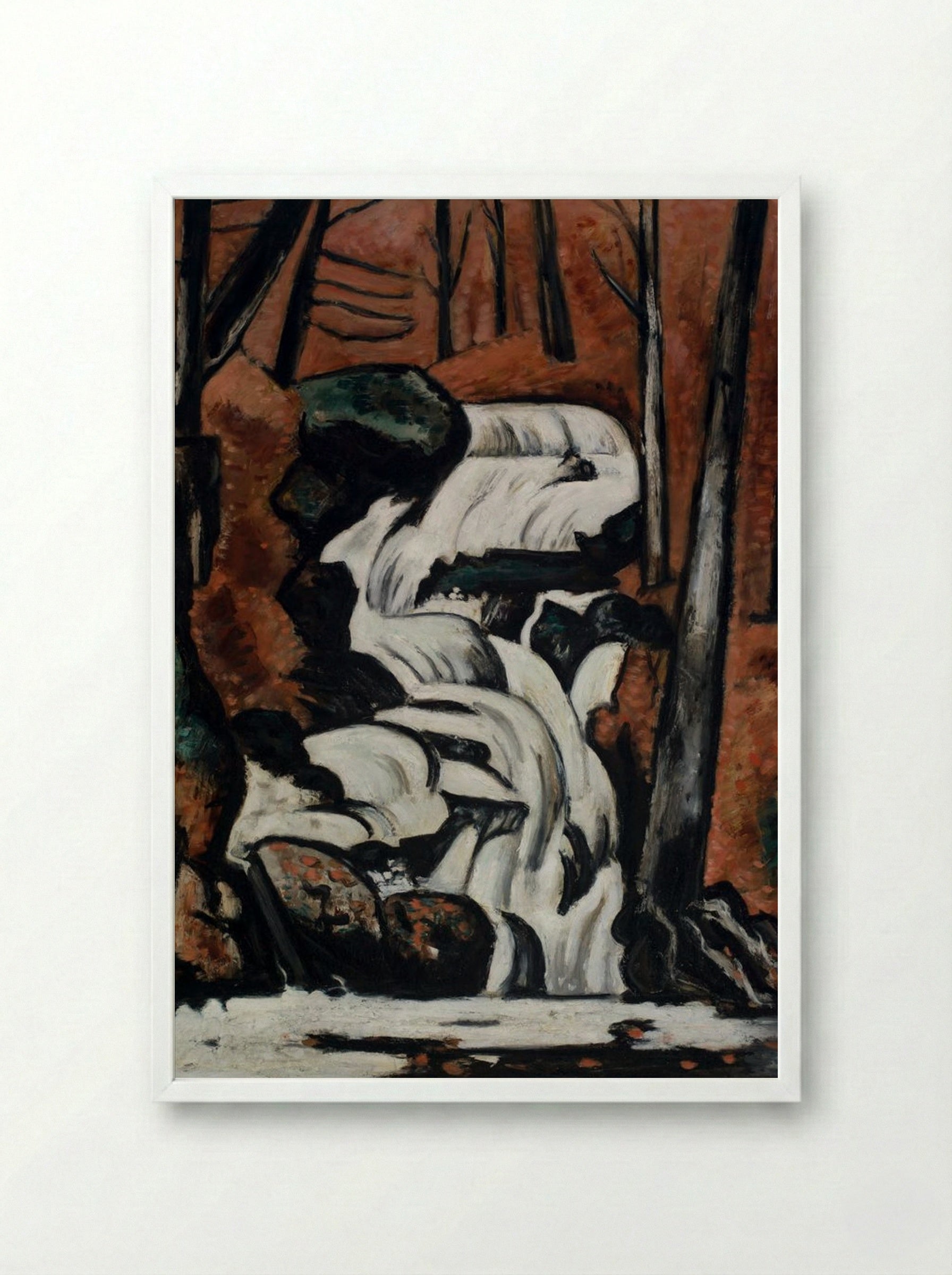 Smelt Brook Falls - Marsden Hartley - Framed Print White