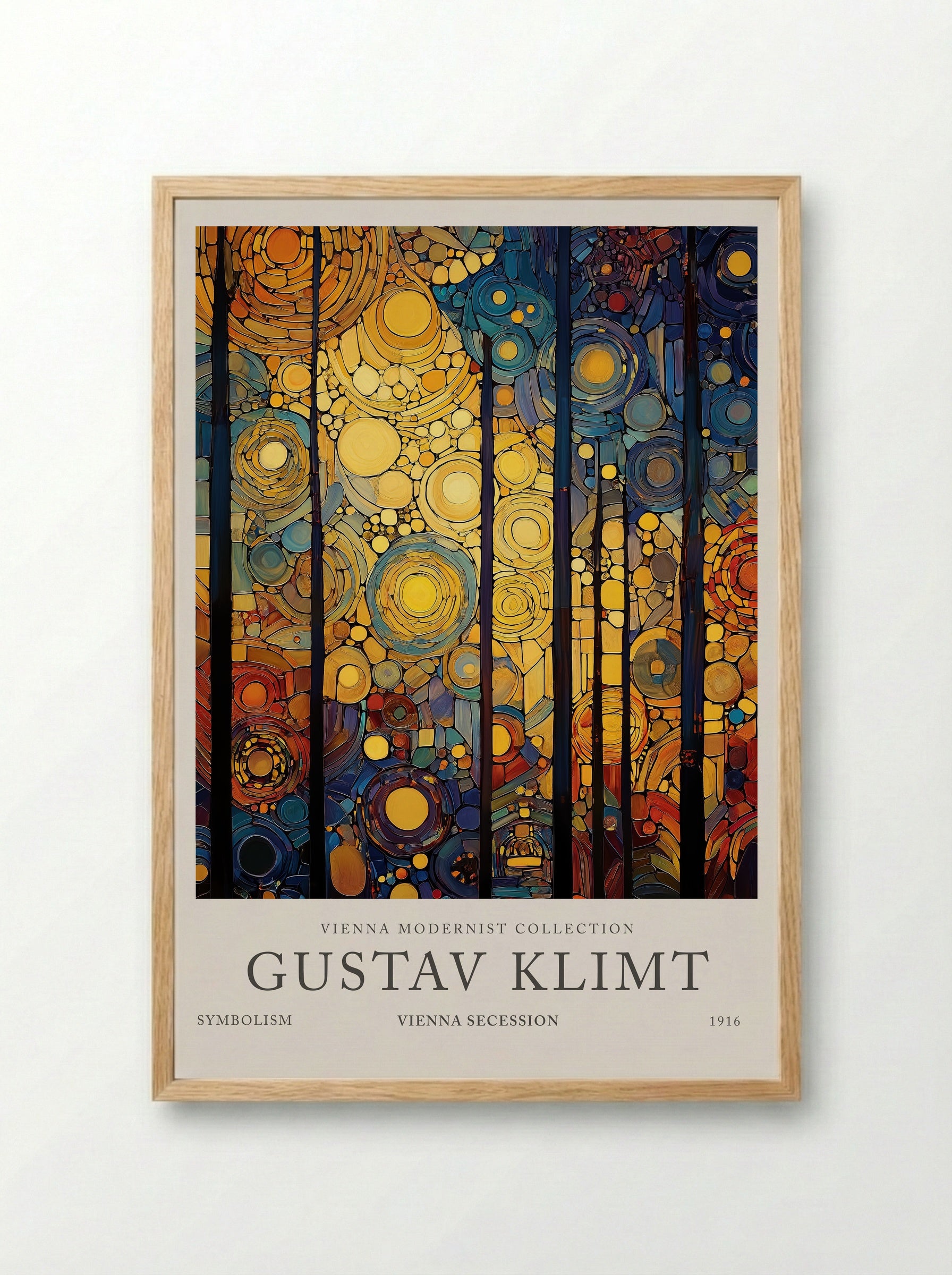 Twilight Forest Bloom - Gustav Klimt - Framed Print Wood