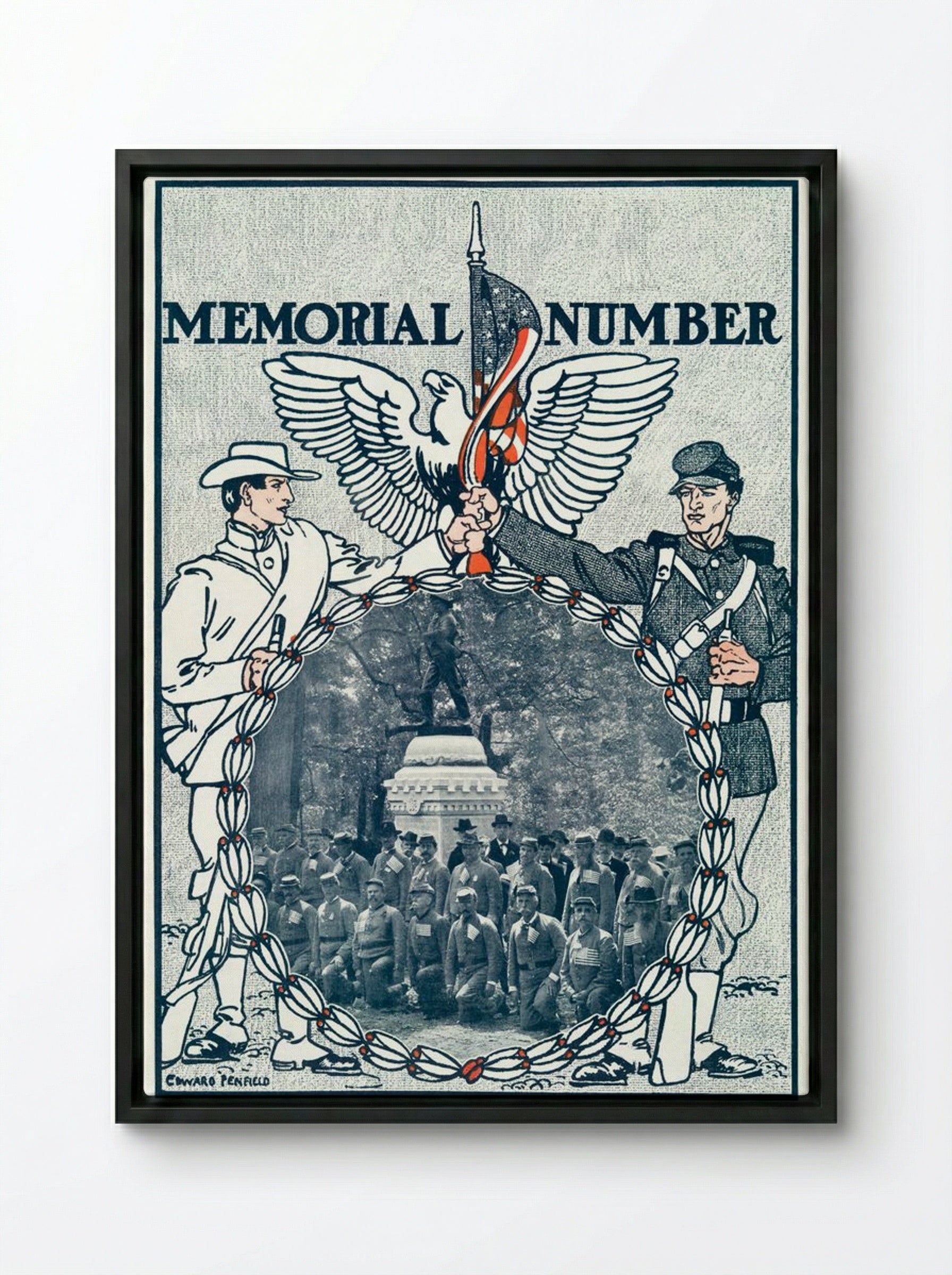 Memorial Number - Edward Penfield - Framed Canvas Black