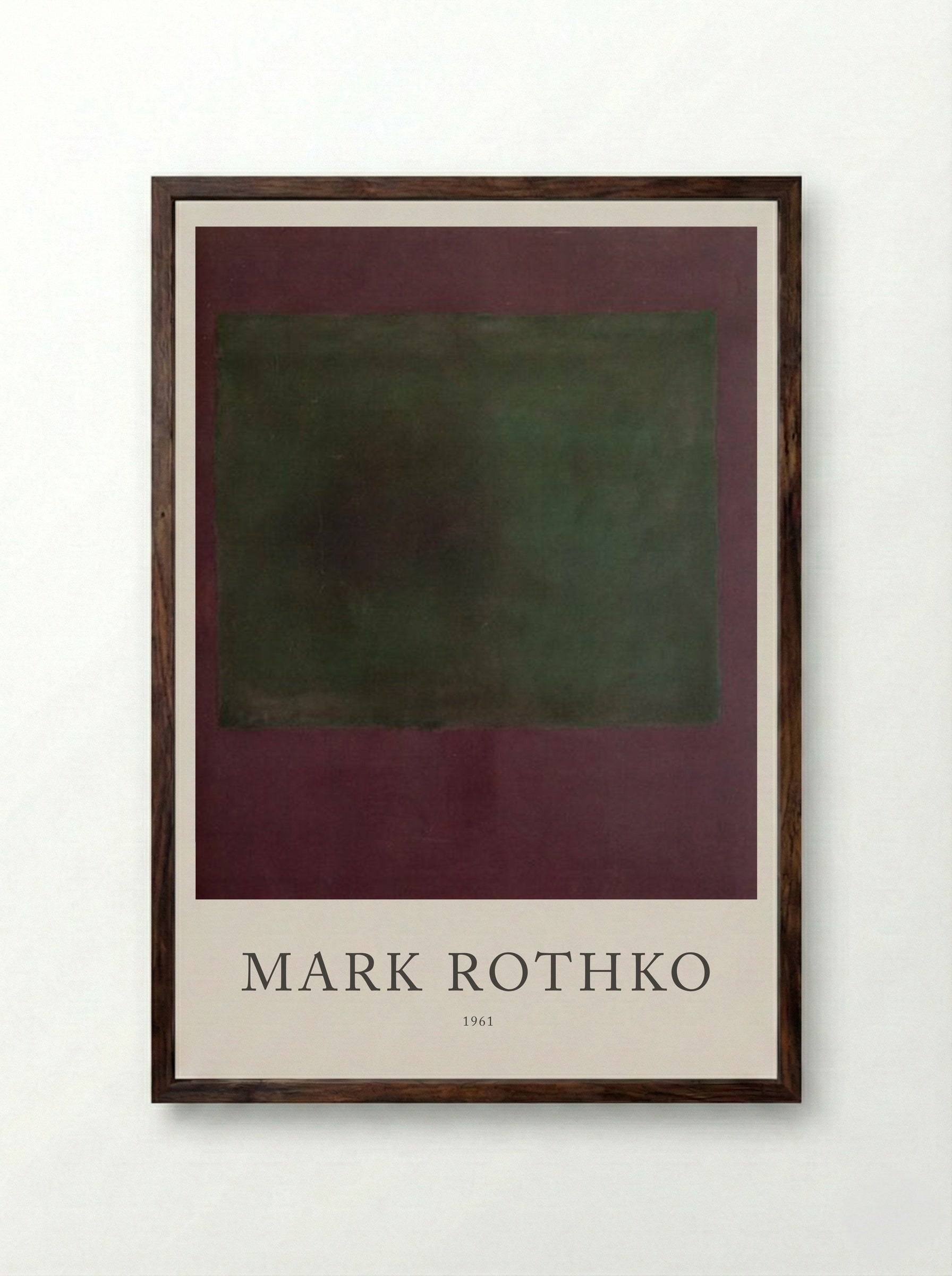 Untitled (Green and Maroon) - Mark Rothko - Framed Print Dark Wood