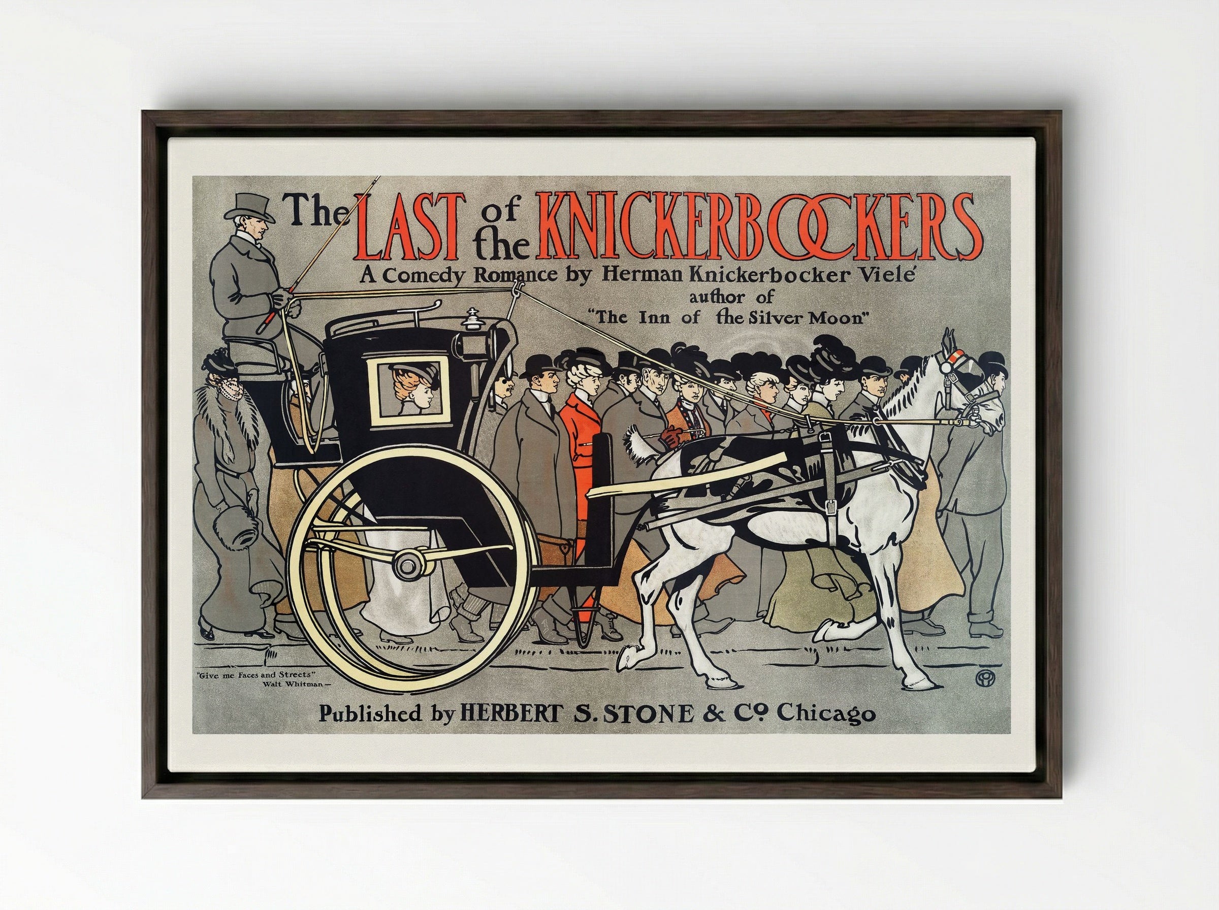 The Last of the Knickerbockers - Edward Penfield - Framed Canvas Dark Wood
