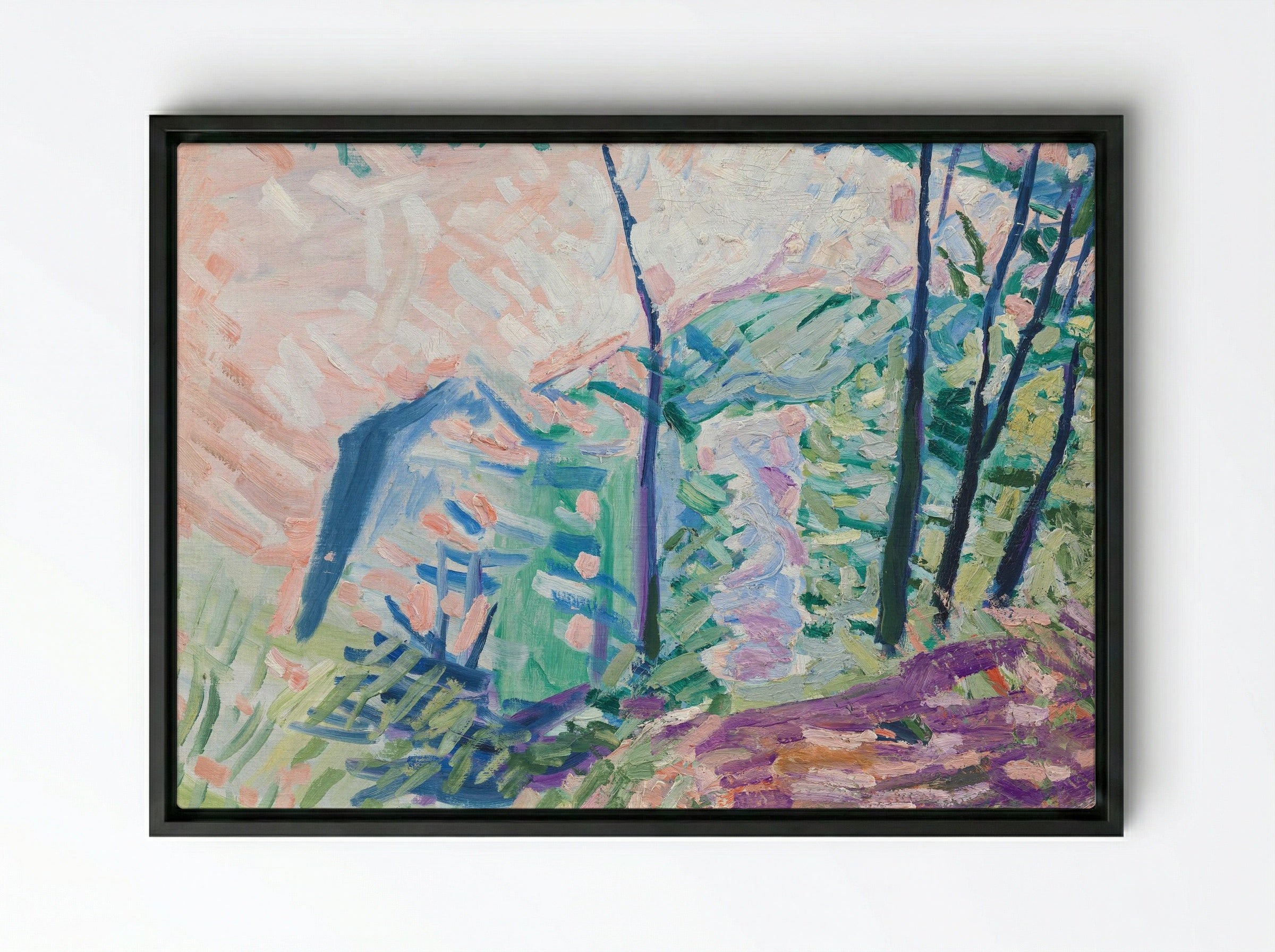 Forest by Lake Bagsværd - Niels Larsen Stevns - Framed Canvas Black