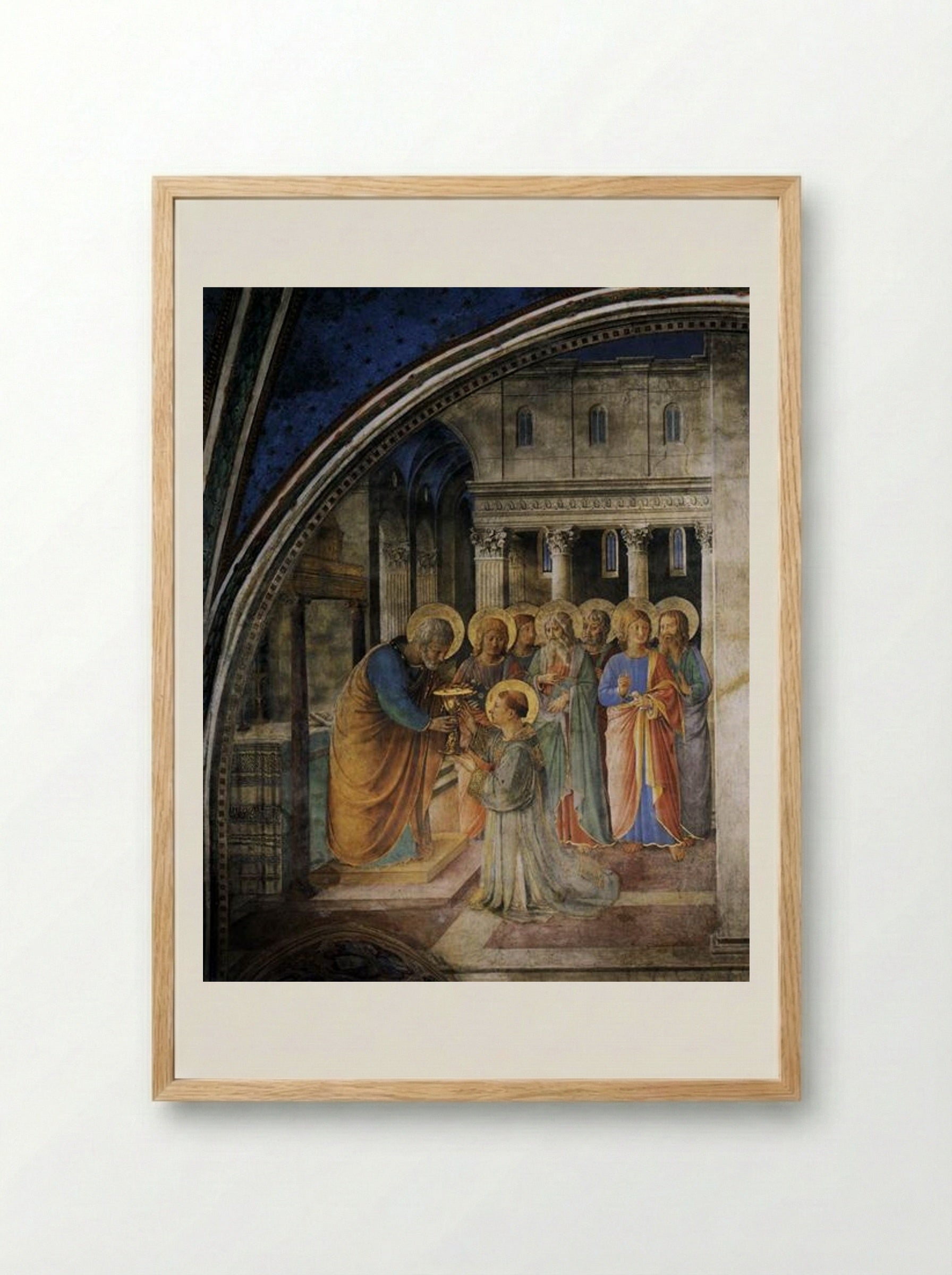 St. Peter Consecrates Stephen as Deacon - Fra Angelico - Framed Print Wood
