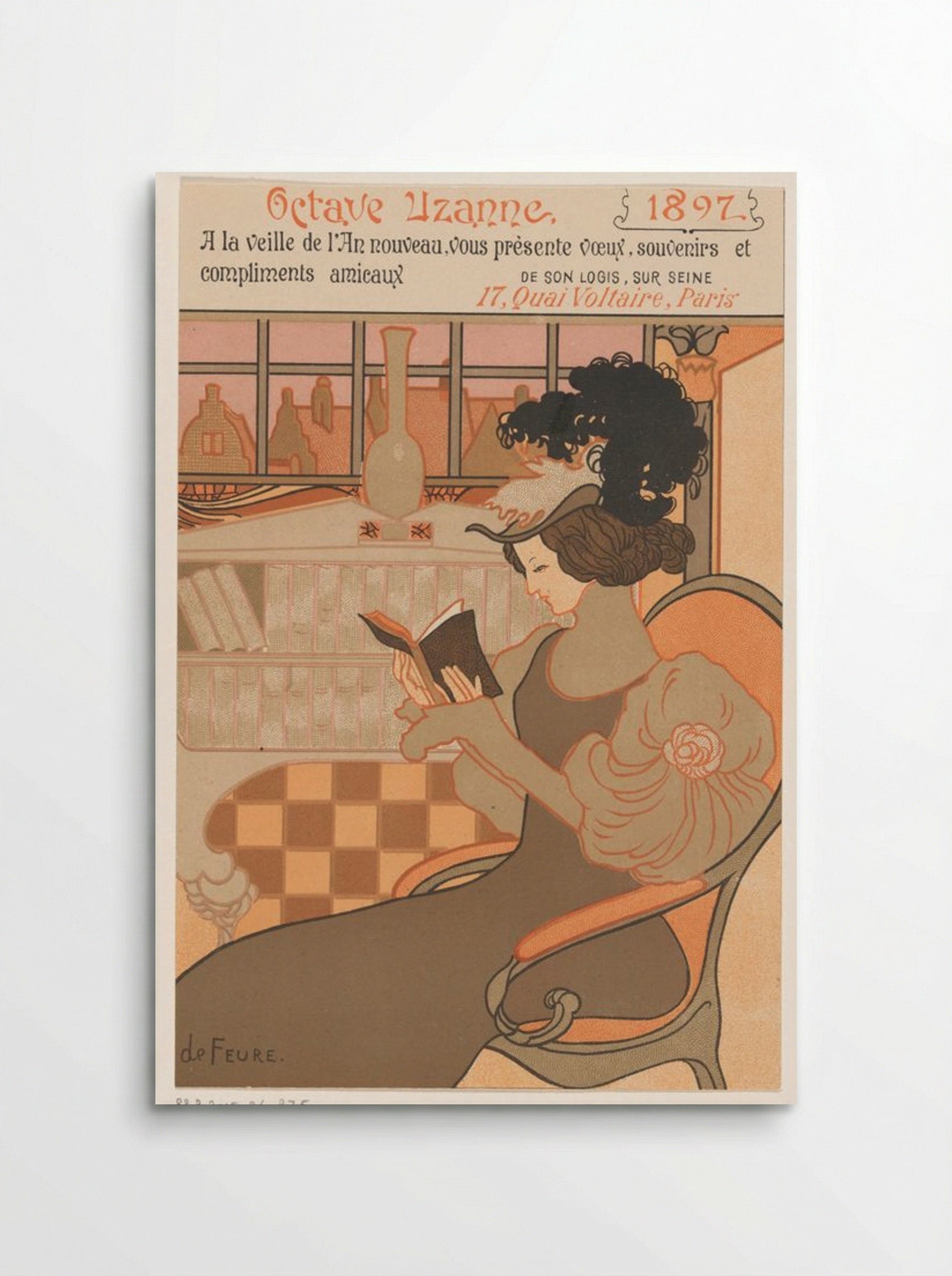 Nieuwjaarswens van Octave Uzanne voor het jaar 1897 (New Year's Greeting Card for Octave Uzanne, 1897) - Georges de Feure - Poster