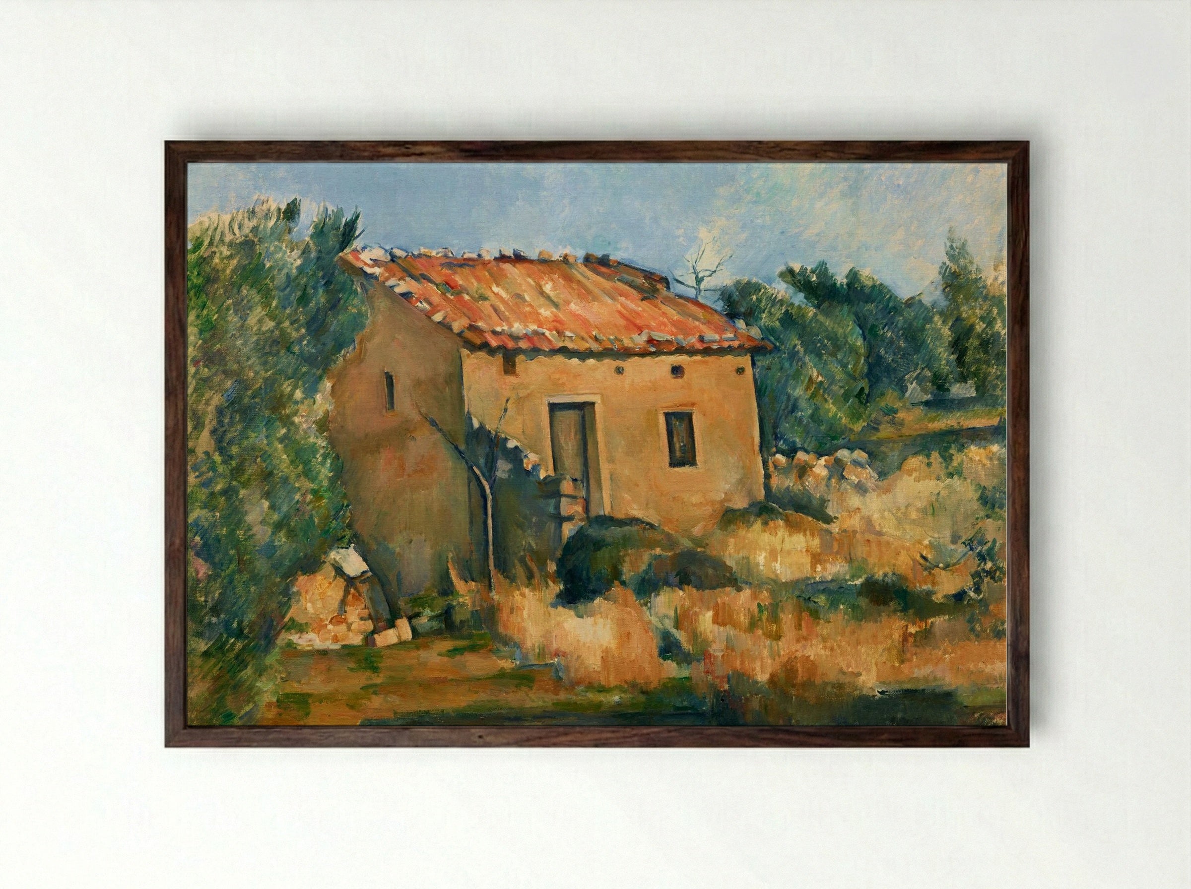 Abandoned House near Aix-en-Provence - Paul Cézanne - Framed Print Dark Wood