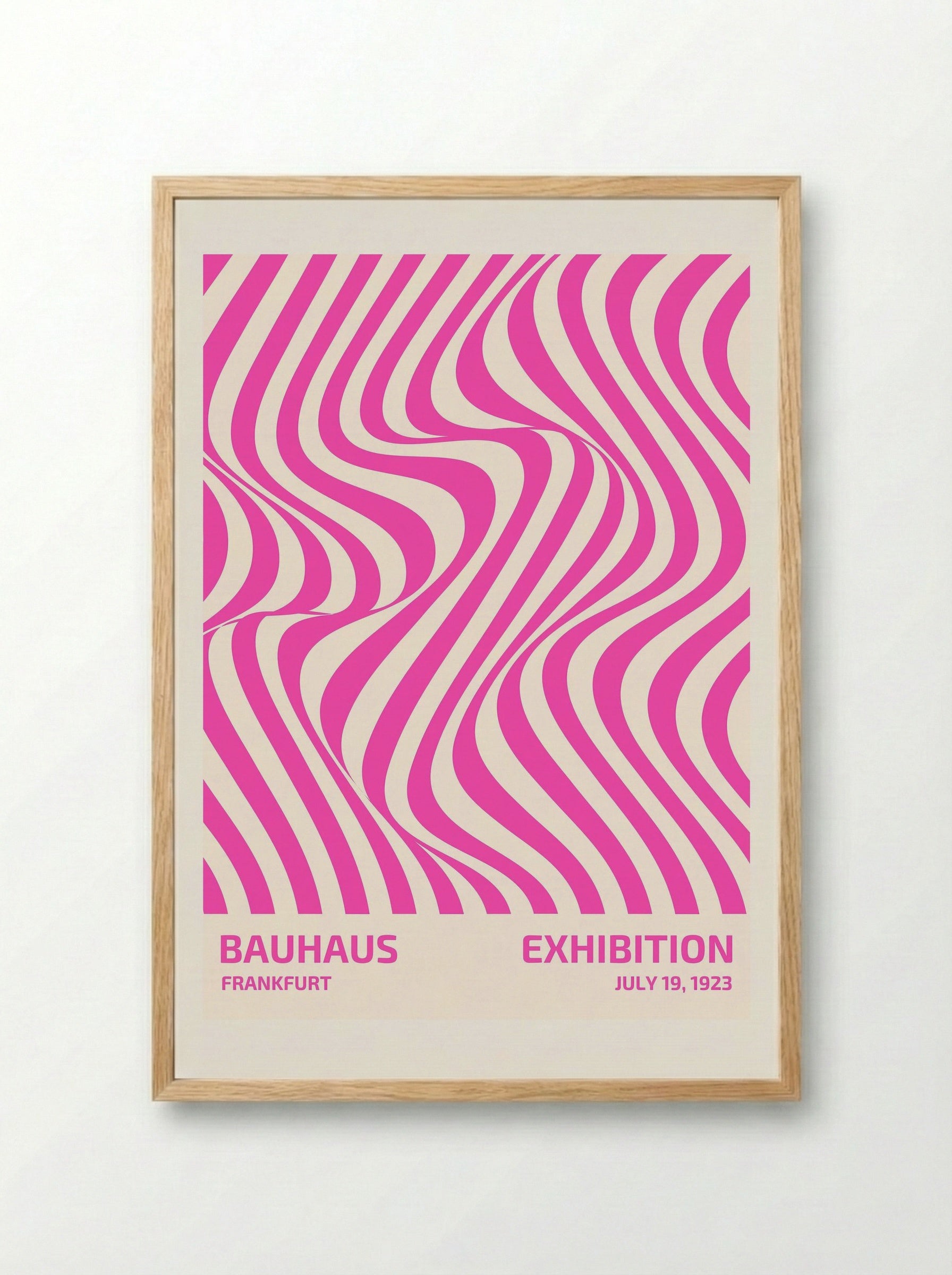 Bauhaus Optical Flow - Pink Edition (1923 Frankfurt) - Framed Print Wood