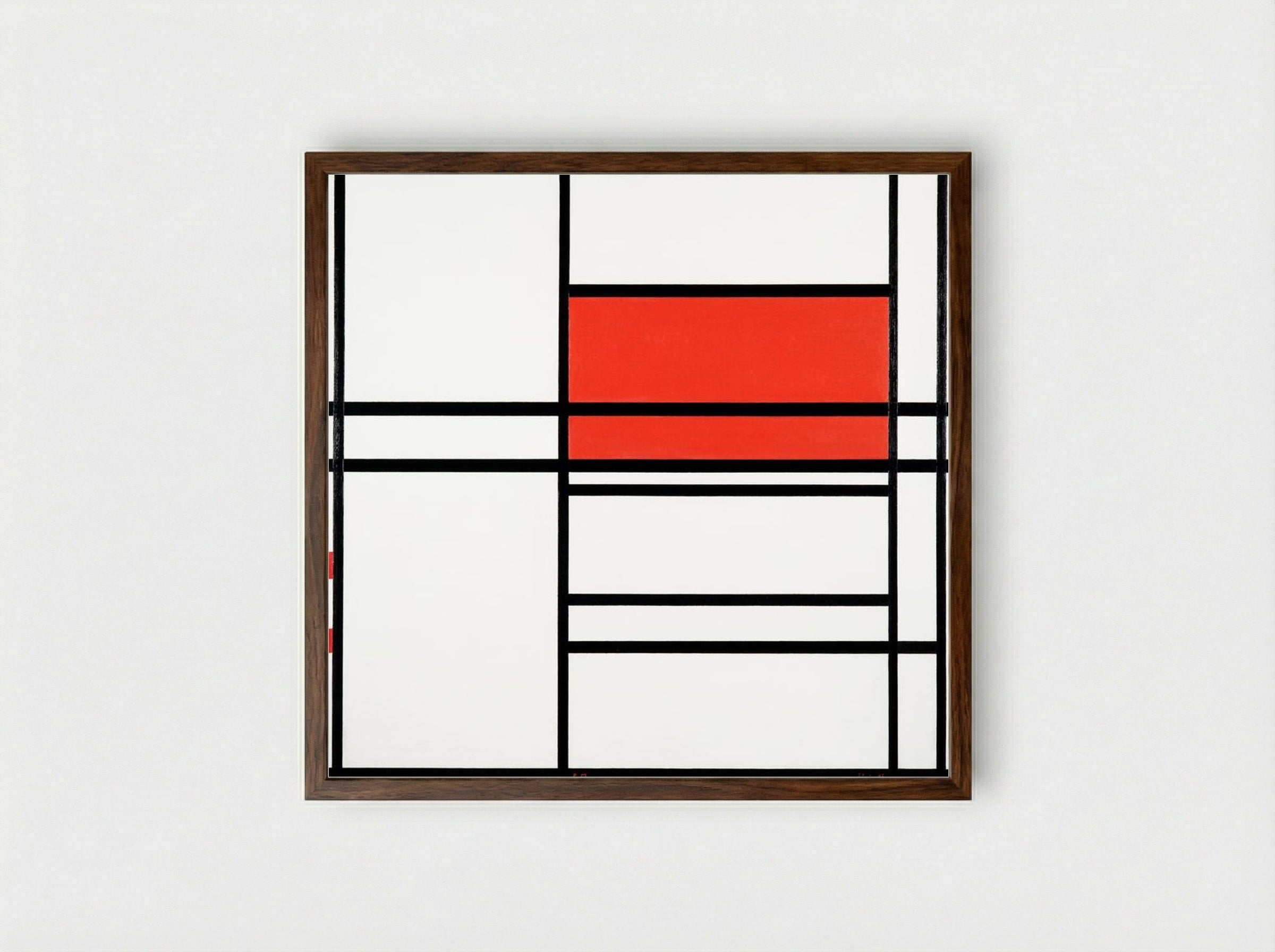 Composition No. 4 with Red and Blue - Piet Mondrian - Framed Print Dark Wood