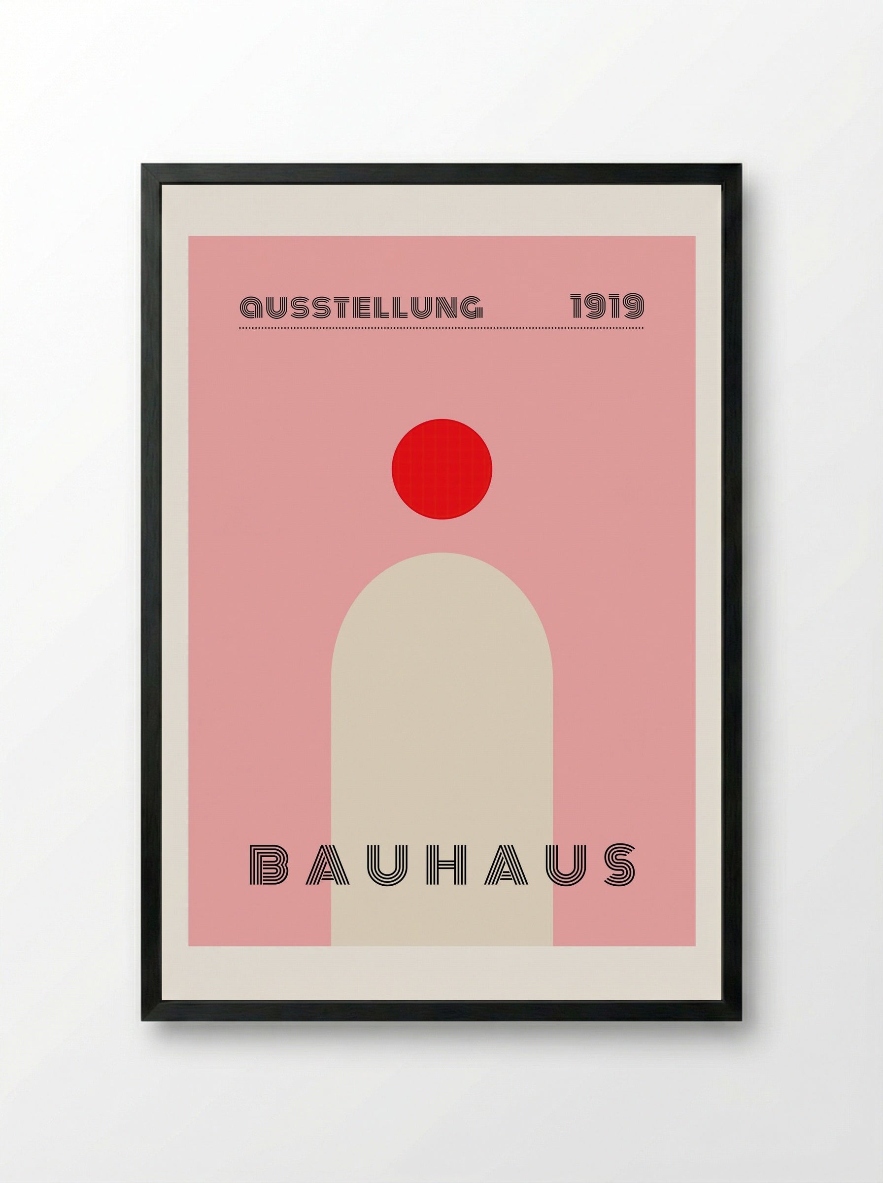 Bauhaus Rising Form - 1919 Exhibition Poster - Framed Print Black