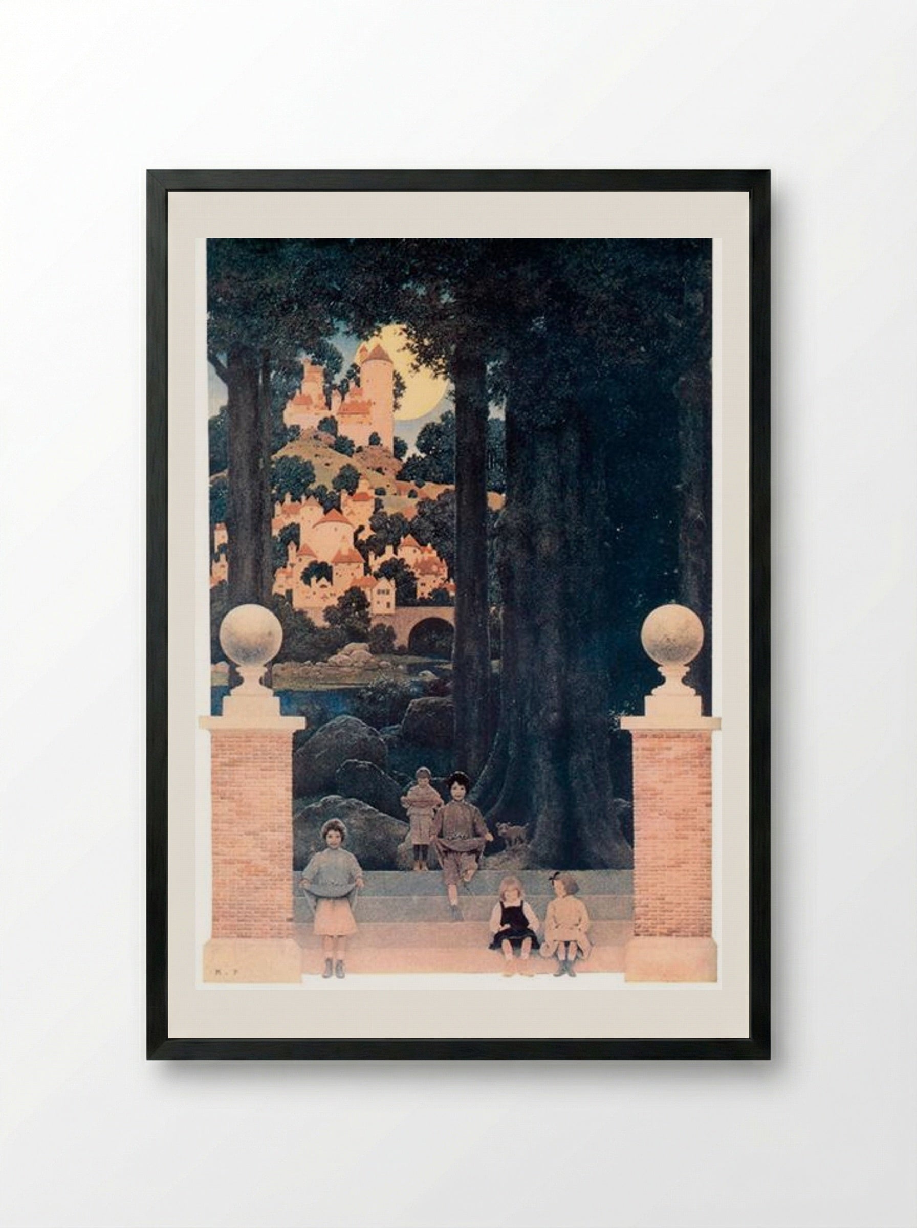 The Sugar-plum Tree - Maxfield Parrish - Framed Print Black