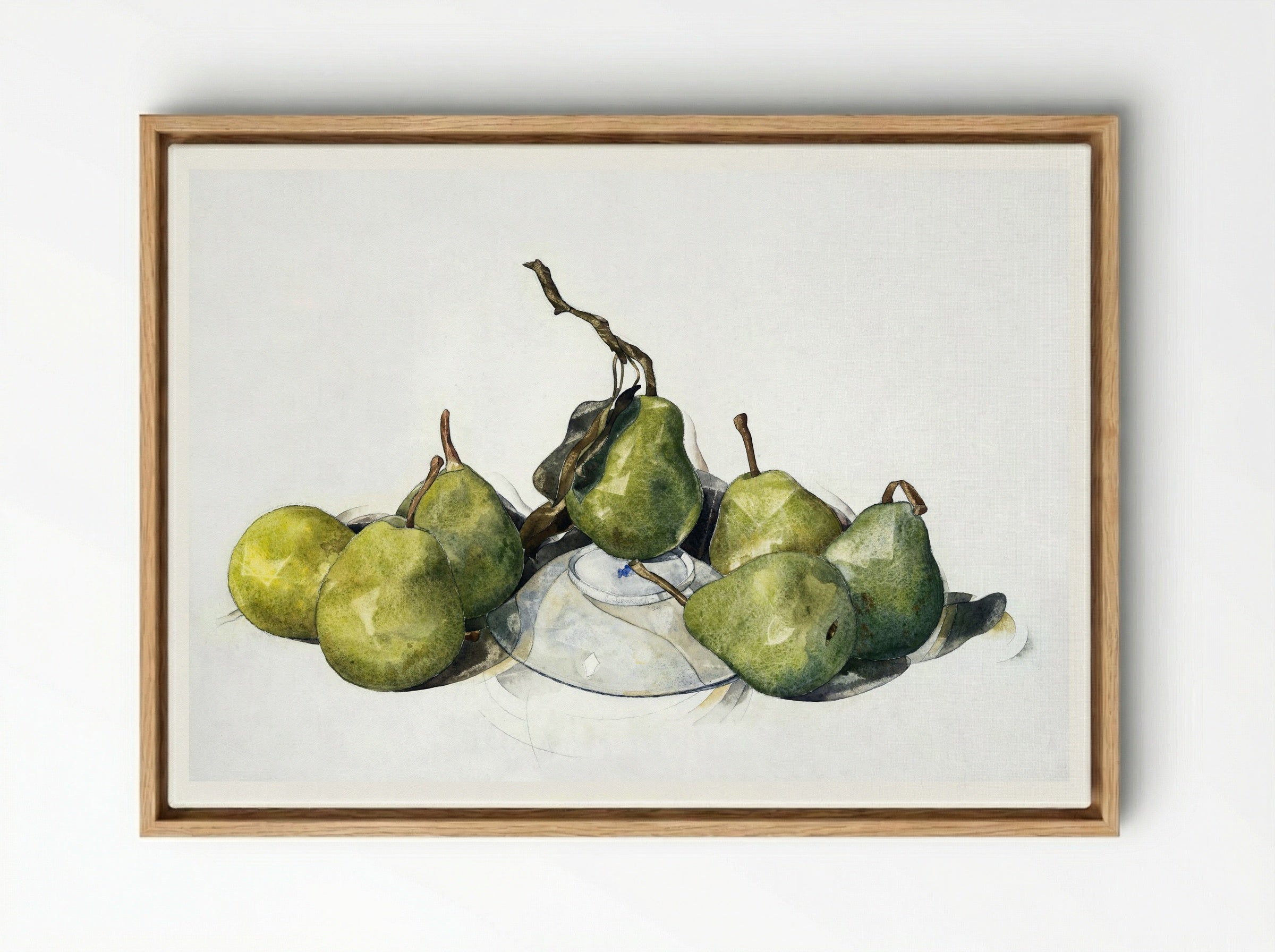 Green Pears - Charles Demuth - Framed Canvas Wood