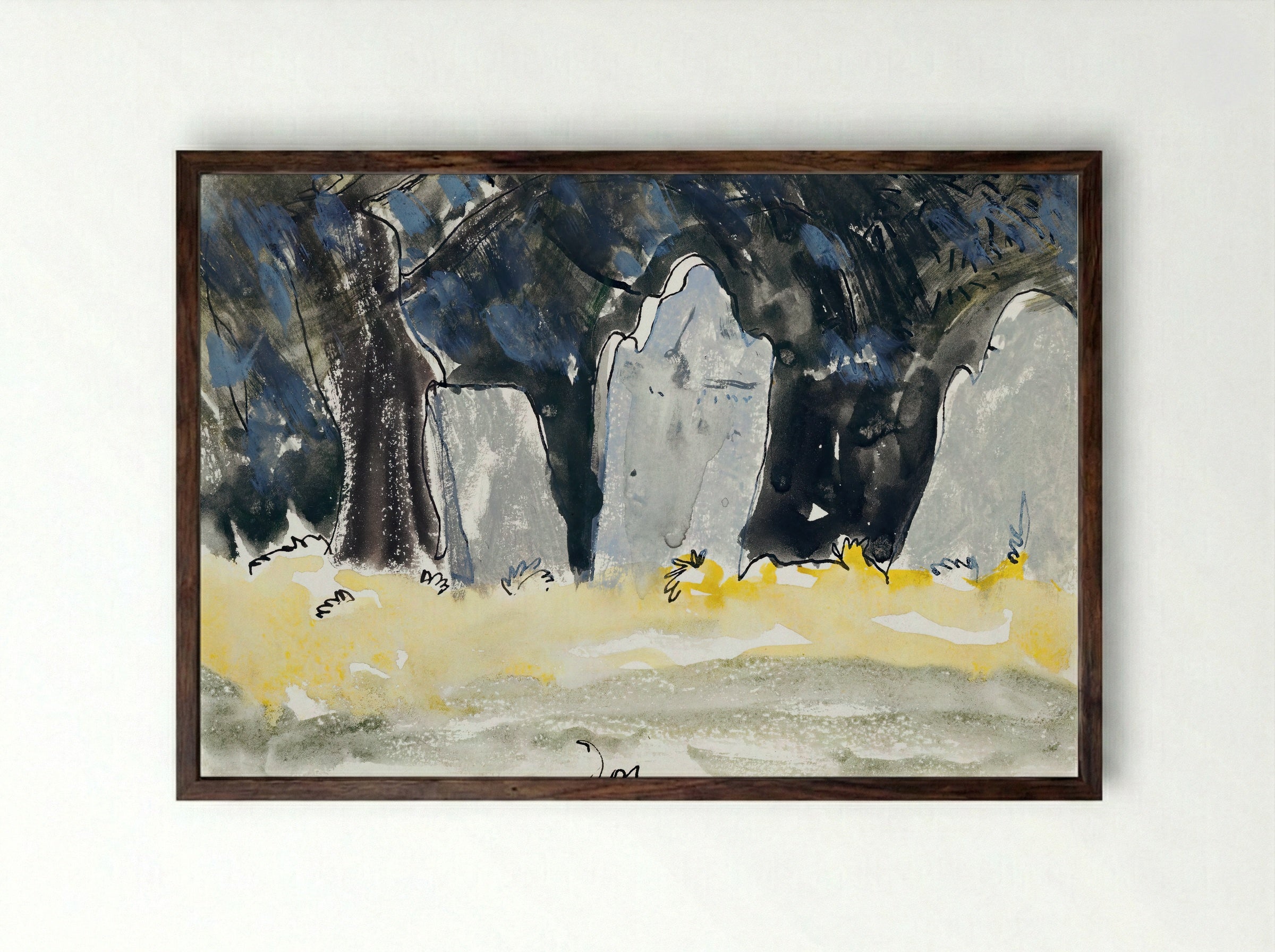 Old Tombstones - Arthur Dove - Framed Print Dark Wood