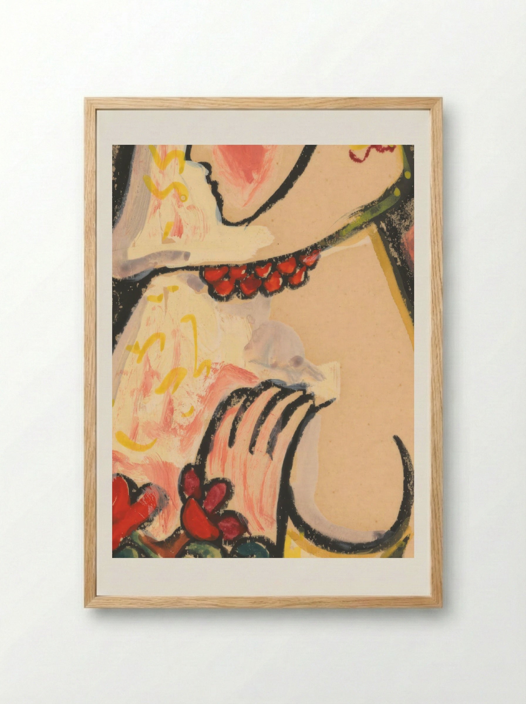 Girl with a Basket of Flowers - Mikuláš Galanda - Framed Print Wood
